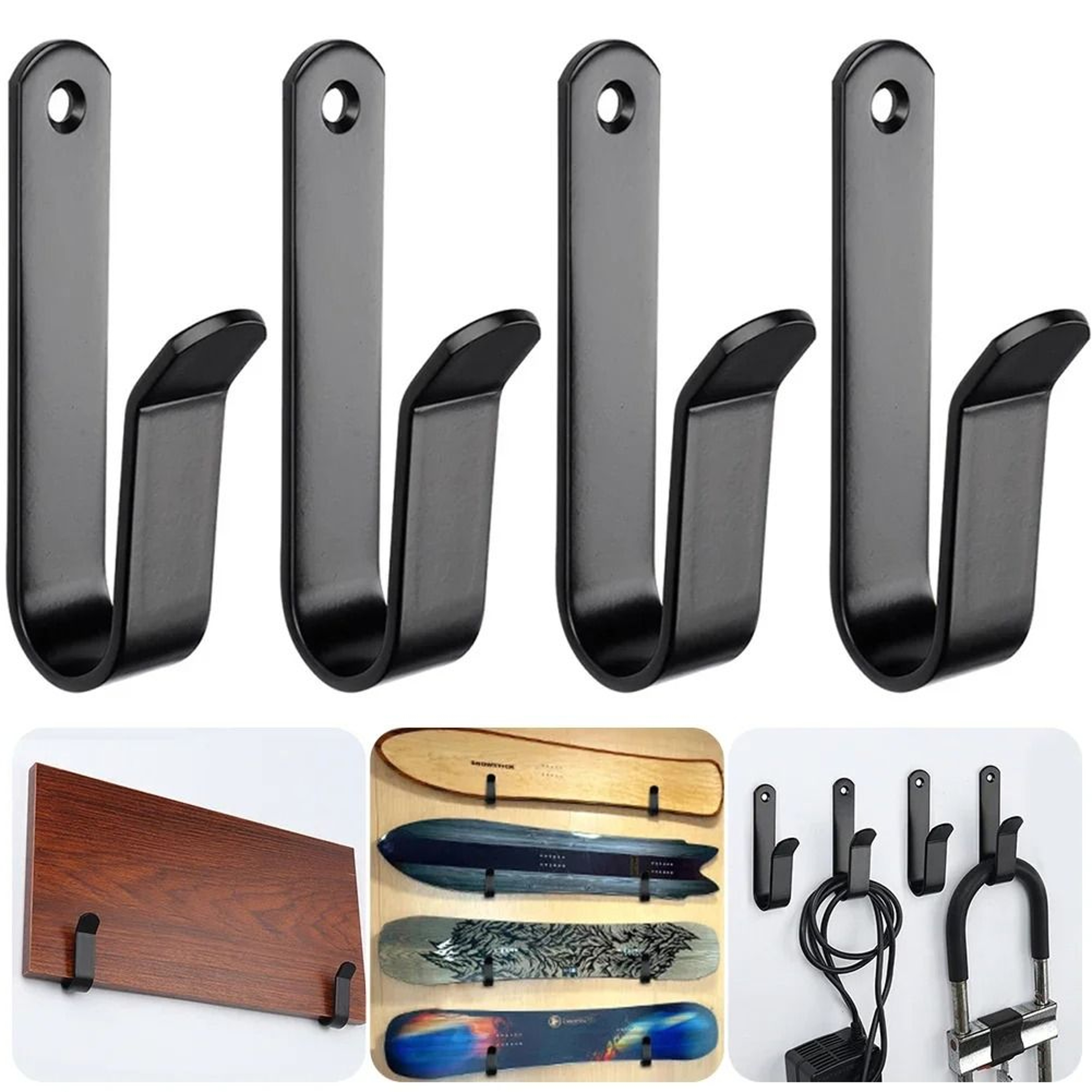 Wall Mounted Snowboard Storage Rack Multifunctional Ski And Surfboard Holder 0