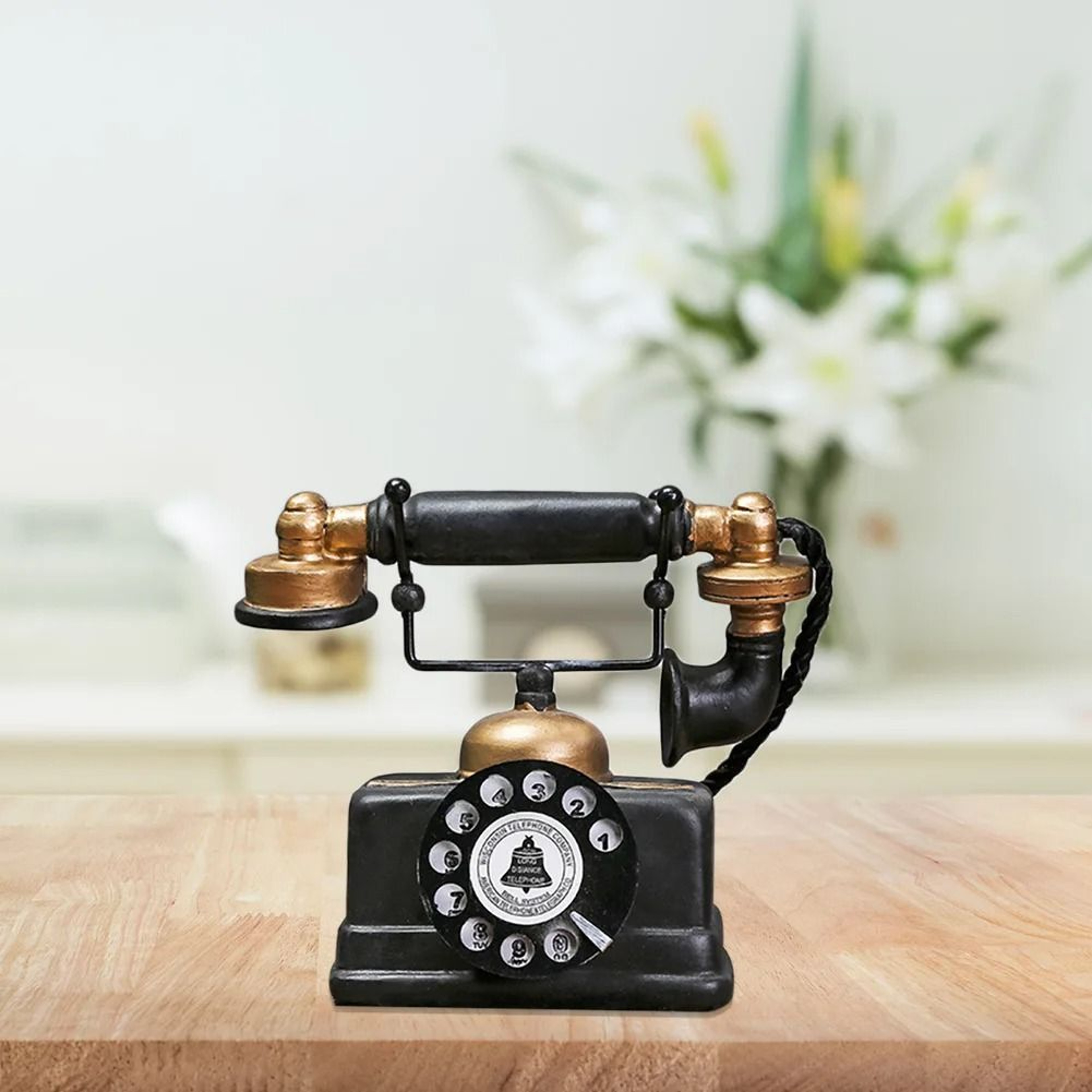 Vintage Telephone Decor Retro Old Style Desktop Ornament For Home And Office 4