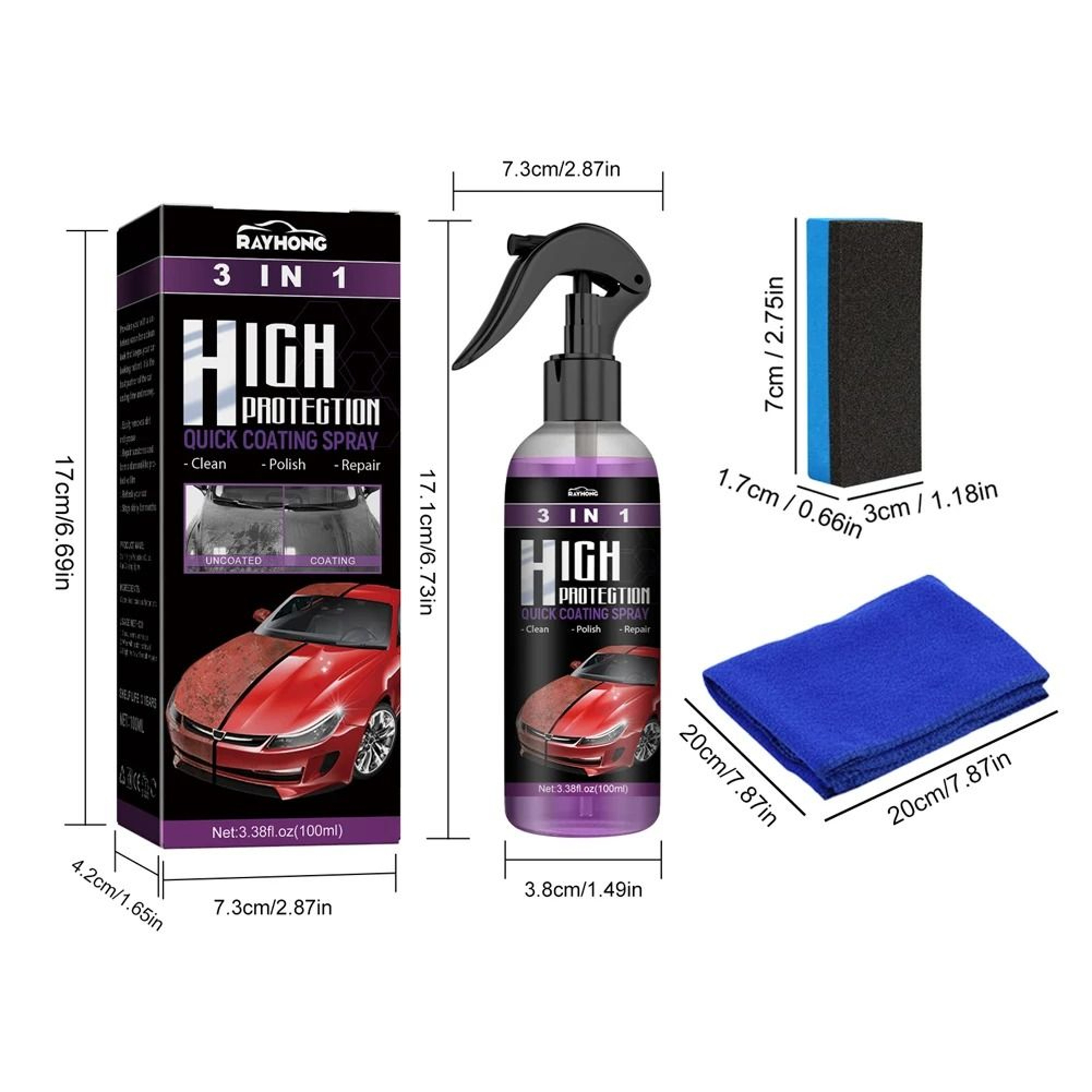 3 In 1 Ceramic Coating Spray Nano Ceramic Car Scratch Restorer 7