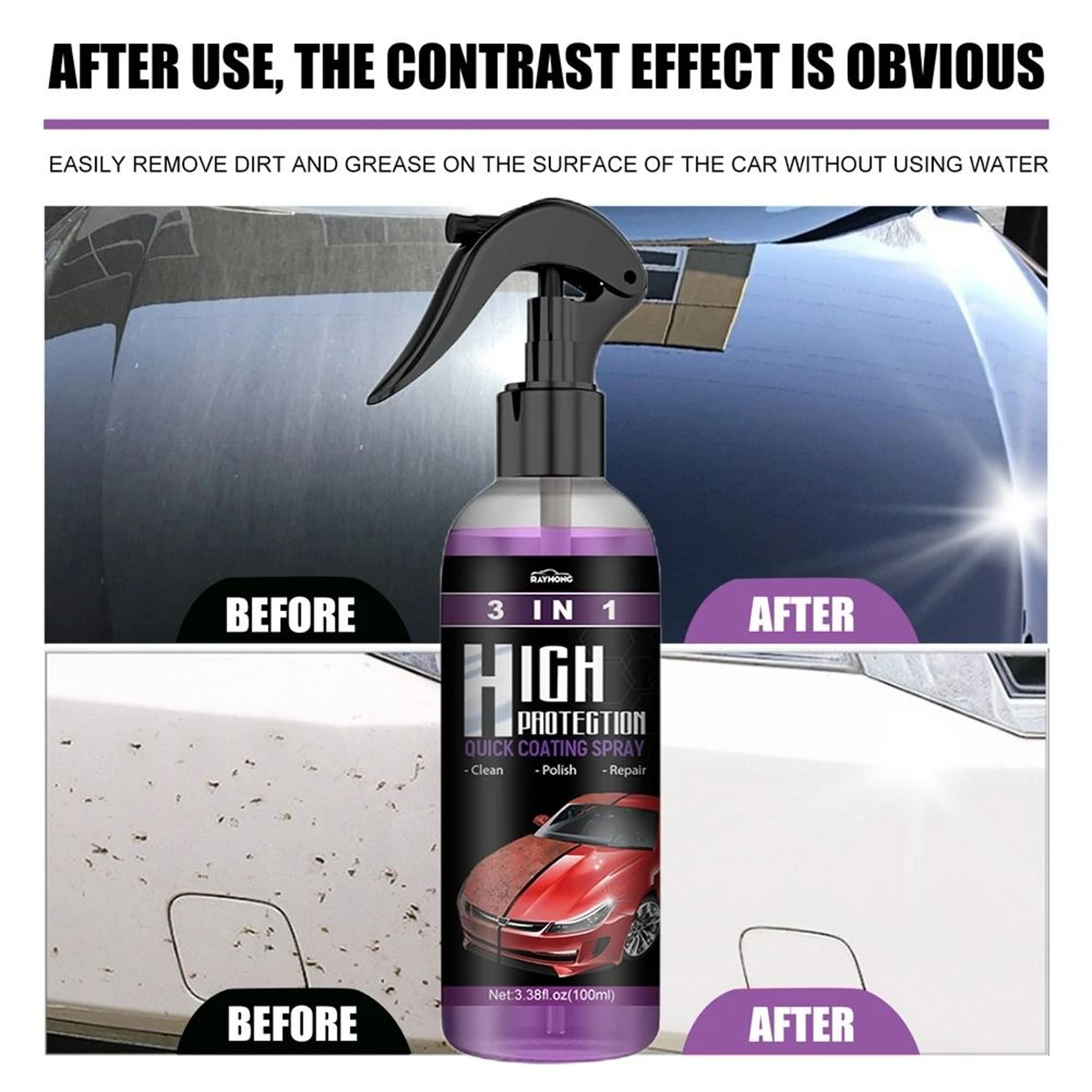 3 In 1 Ceramic Coating Spray Nano Ceramic Car Scratch Restorer 11