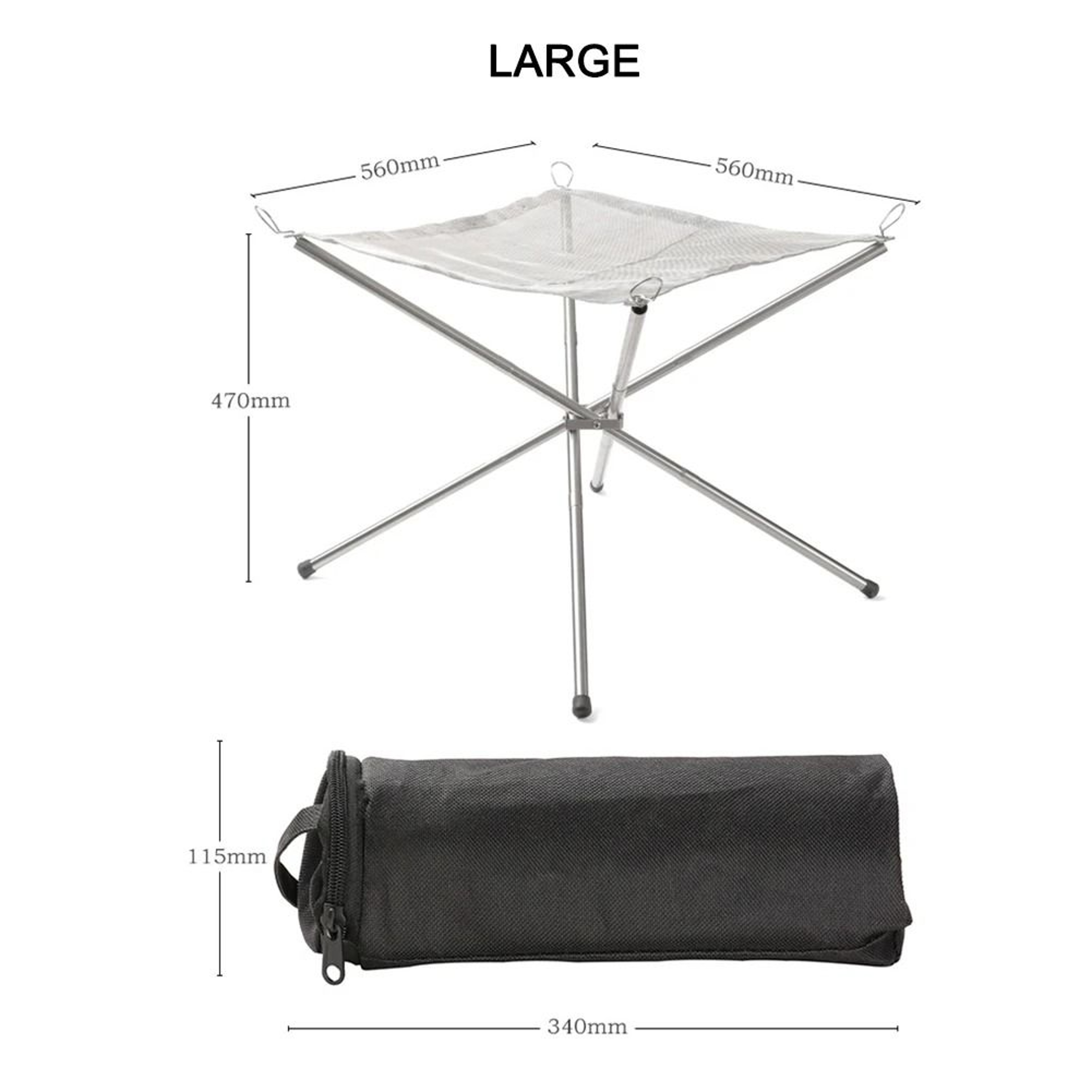 Portable Camping Fire Pit Grill Foldable Stainless Steel Fire Frame 10