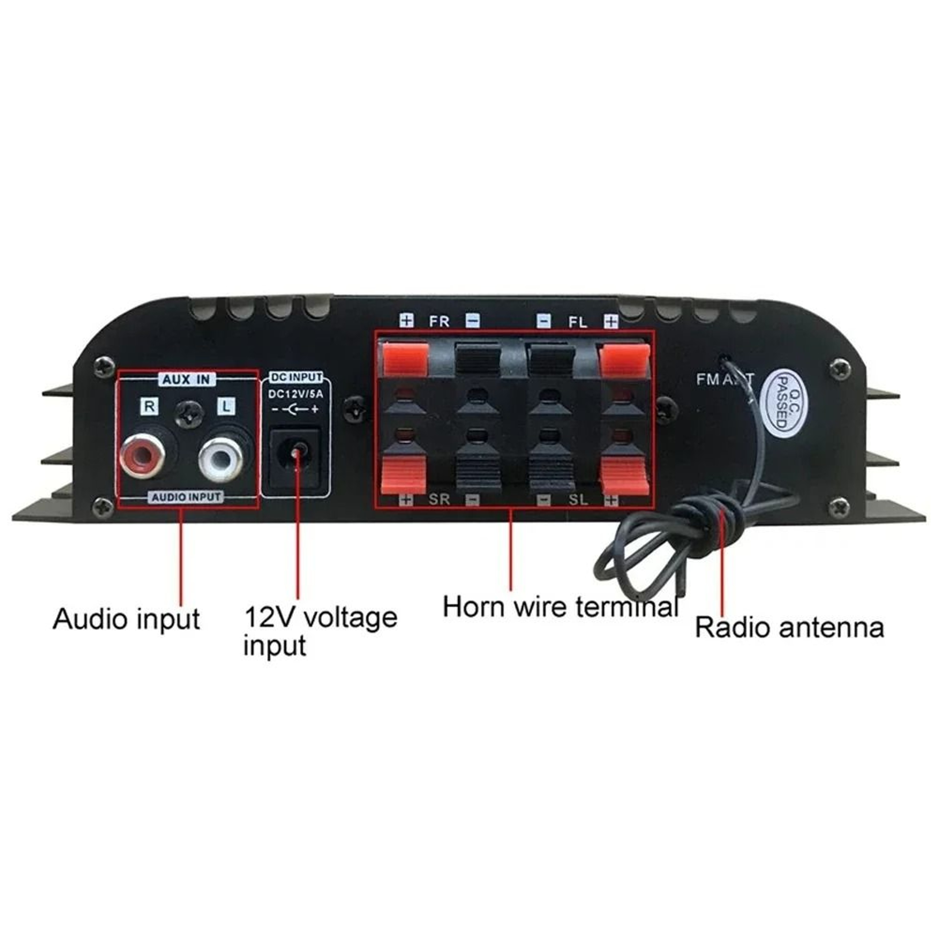 Bluetooth HiFi Power Amplifier 4 Channel Digital Audio Amplifier With FM And Remote 1