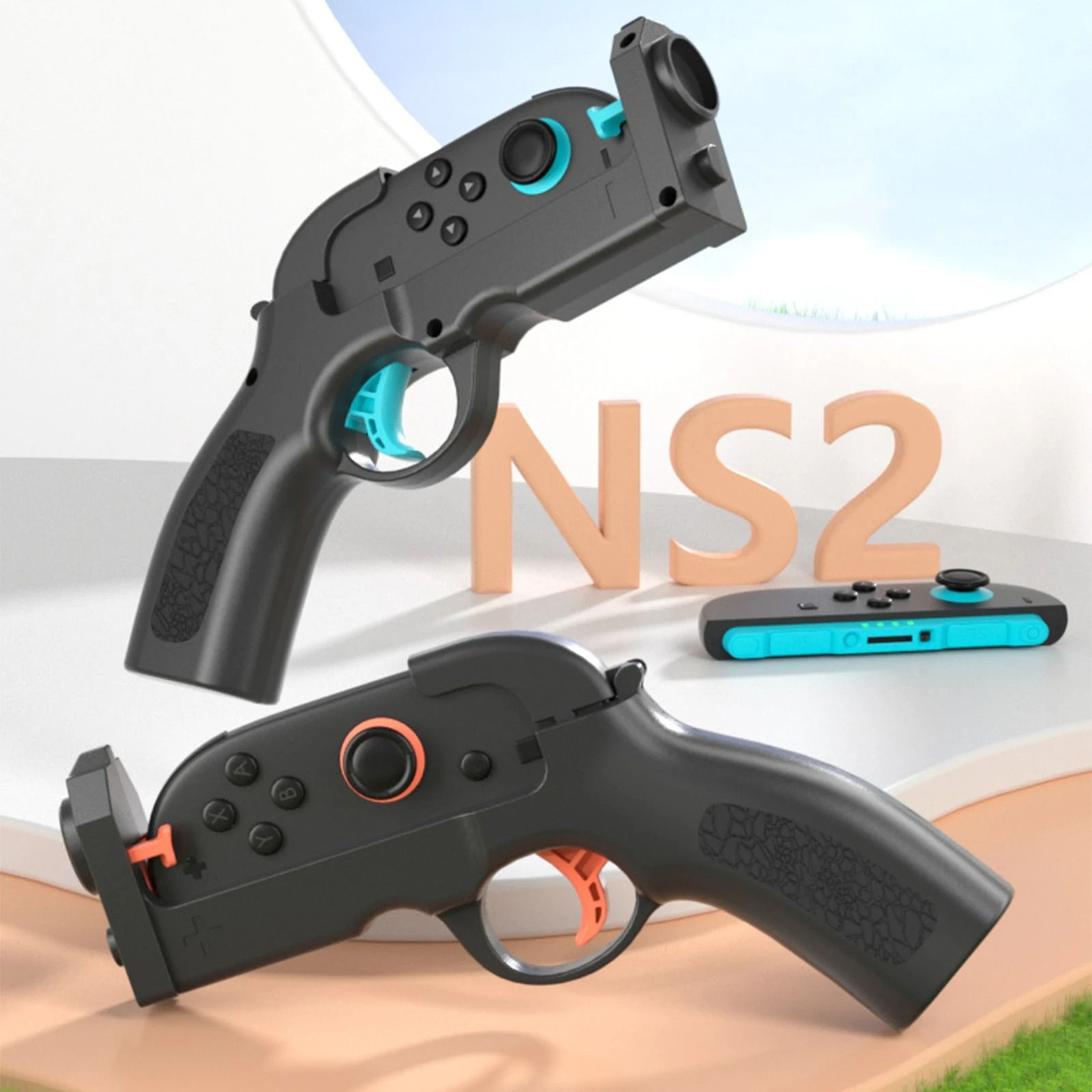 Nintendo Switch Gun Controller Grip Shooting Game Motion Hand Grip 2 Pack 4