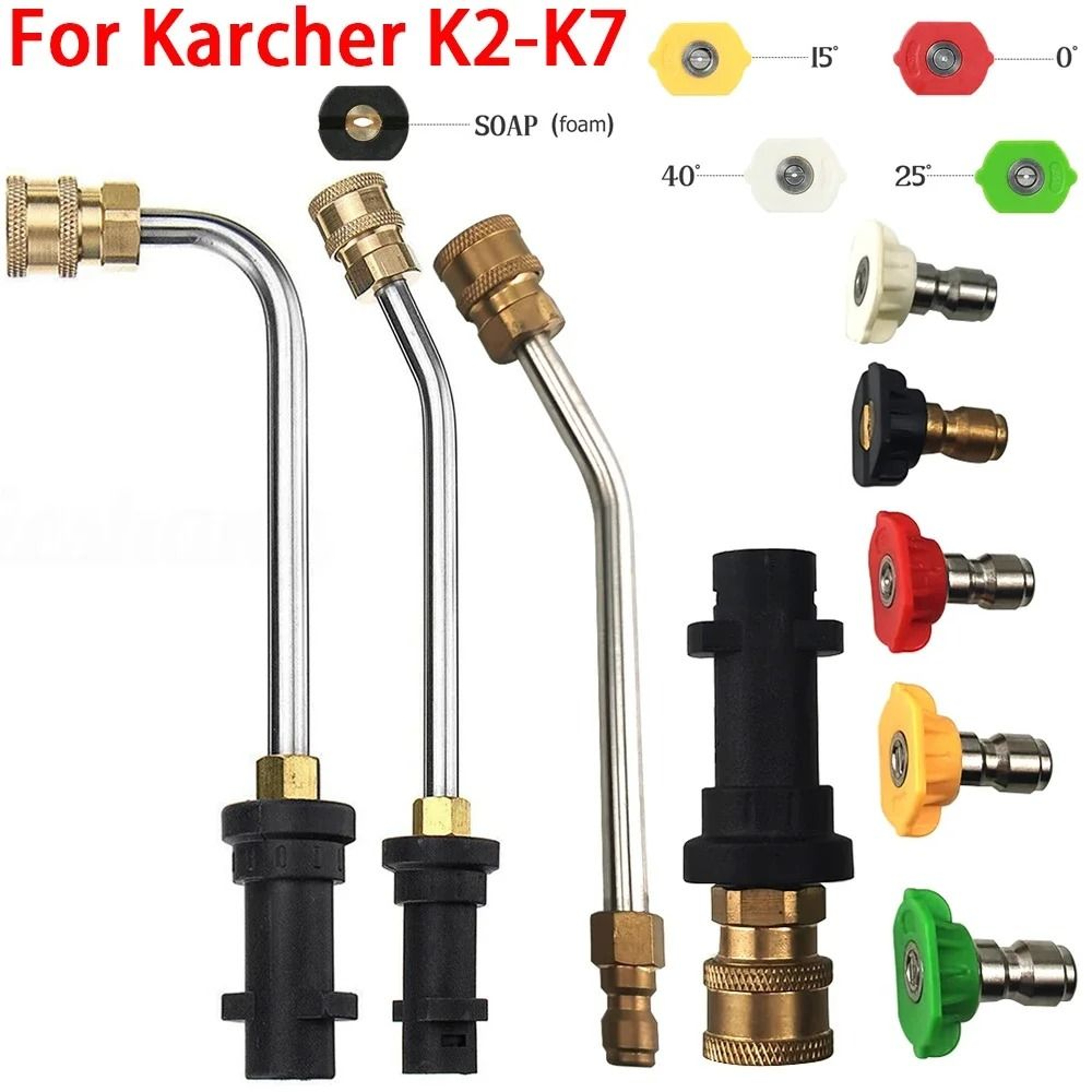 Pressure Washer Gun Adapter With Extension Wand And Nozzle Tips For Karcher 9