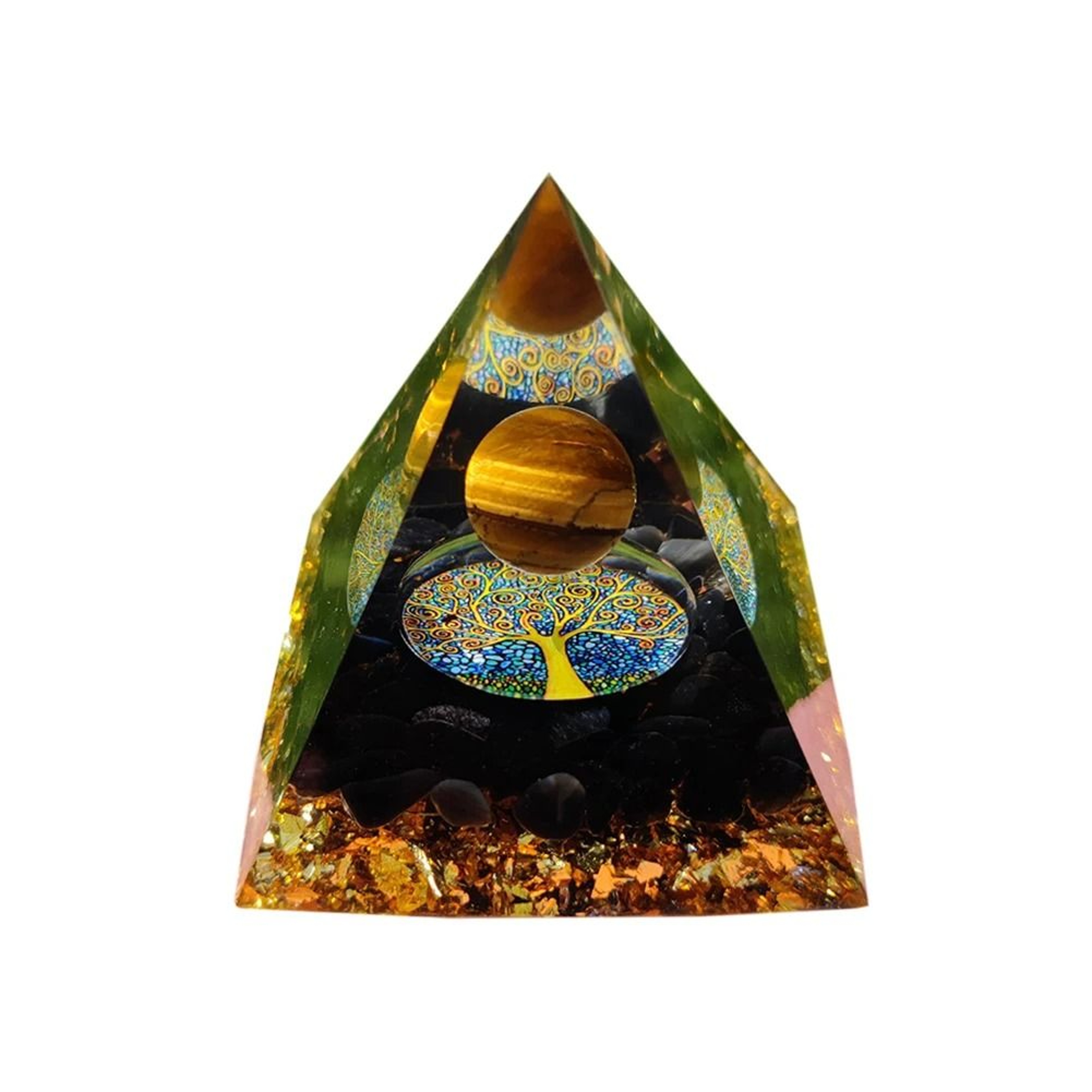 Handmade Orgonite Pyramid Natural Amethyst Crystal Energy Decor 12