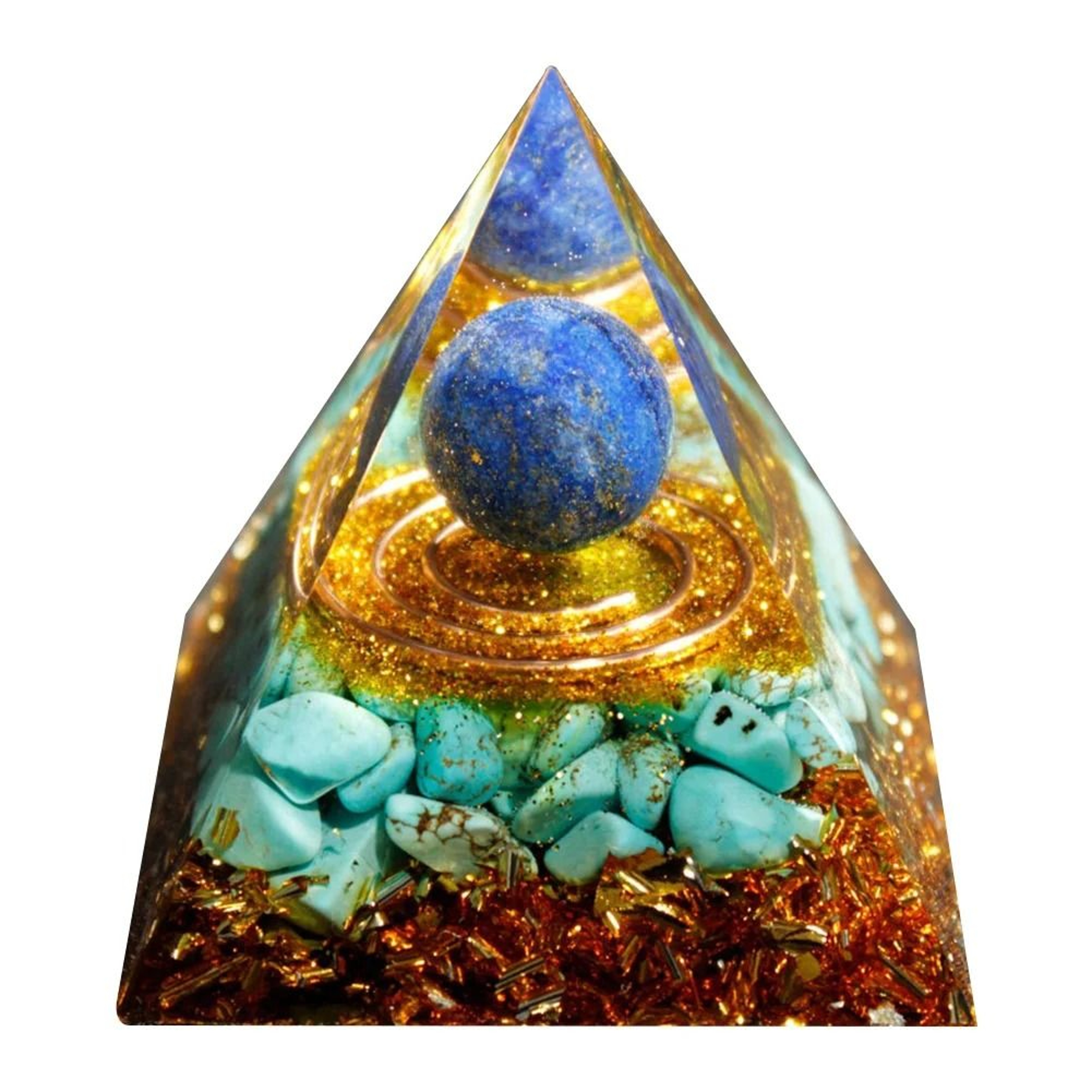 Handmade Orgonite Pyramid Natural Amethyst Crystal Energy Decor 16