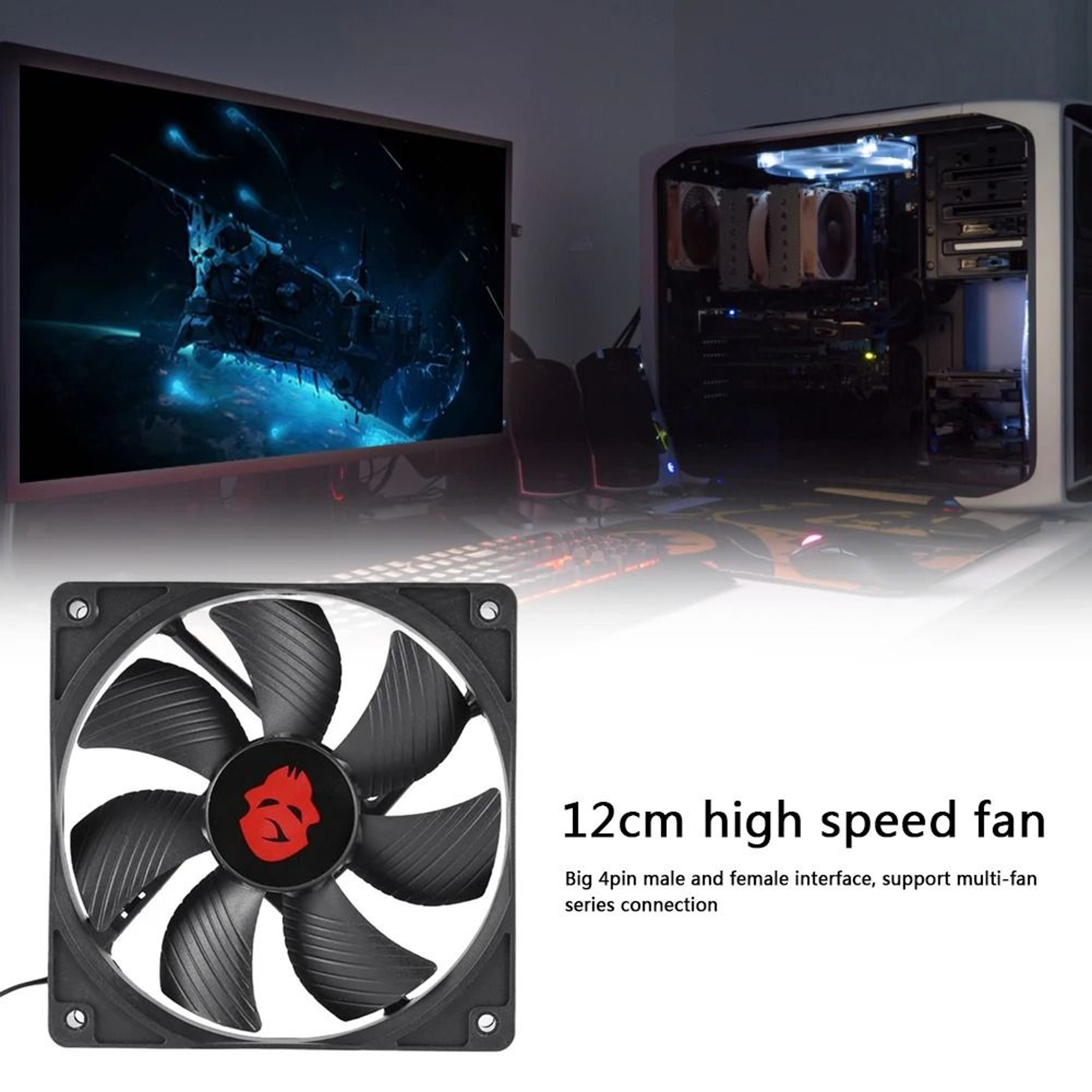 120mm High Speed PC Case Fan Quiet CPU Cooling Fan With Large Airflow 6
