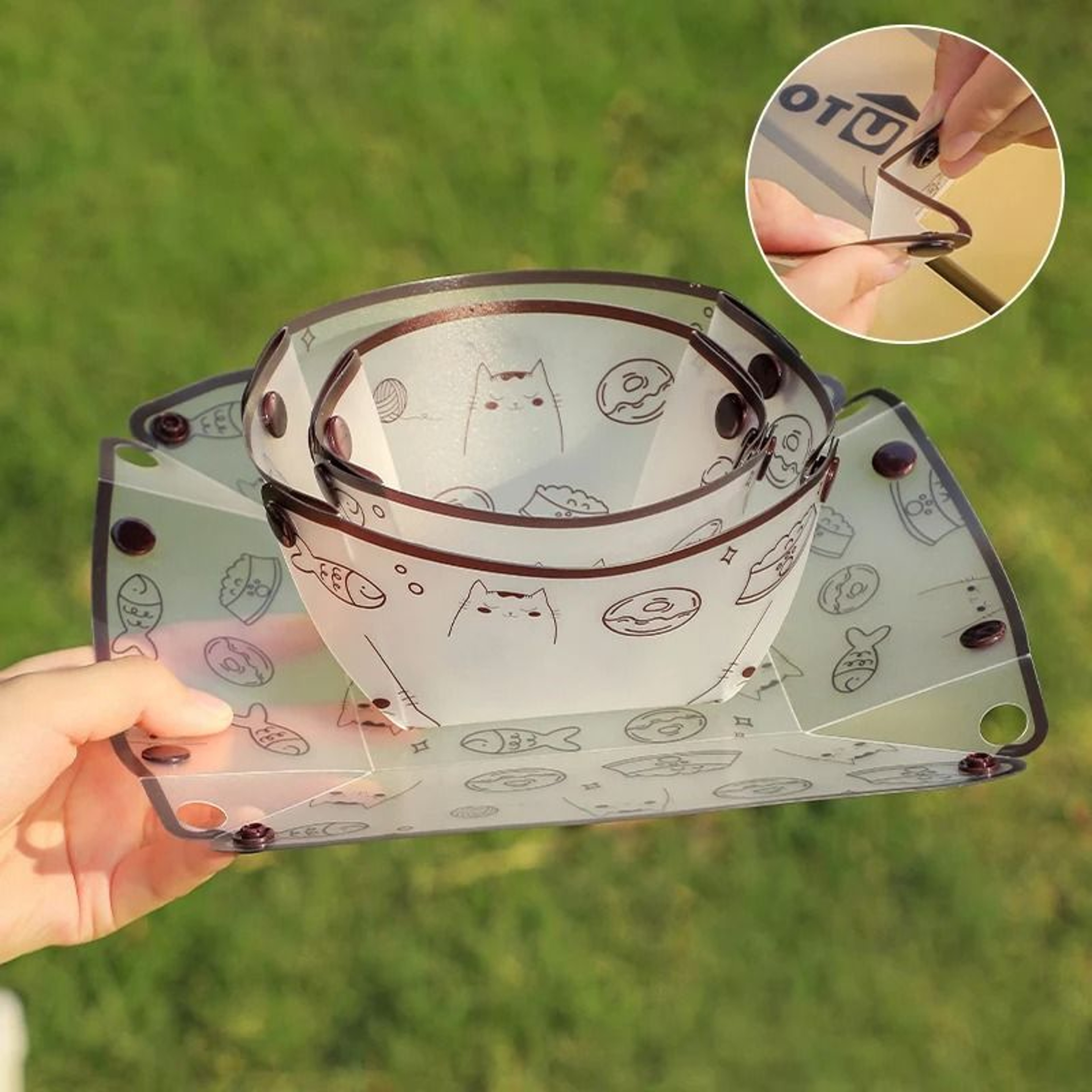 Collapsible Camping Bowl Set Foldable Outdoor Tableware For Travel And Picnic 12