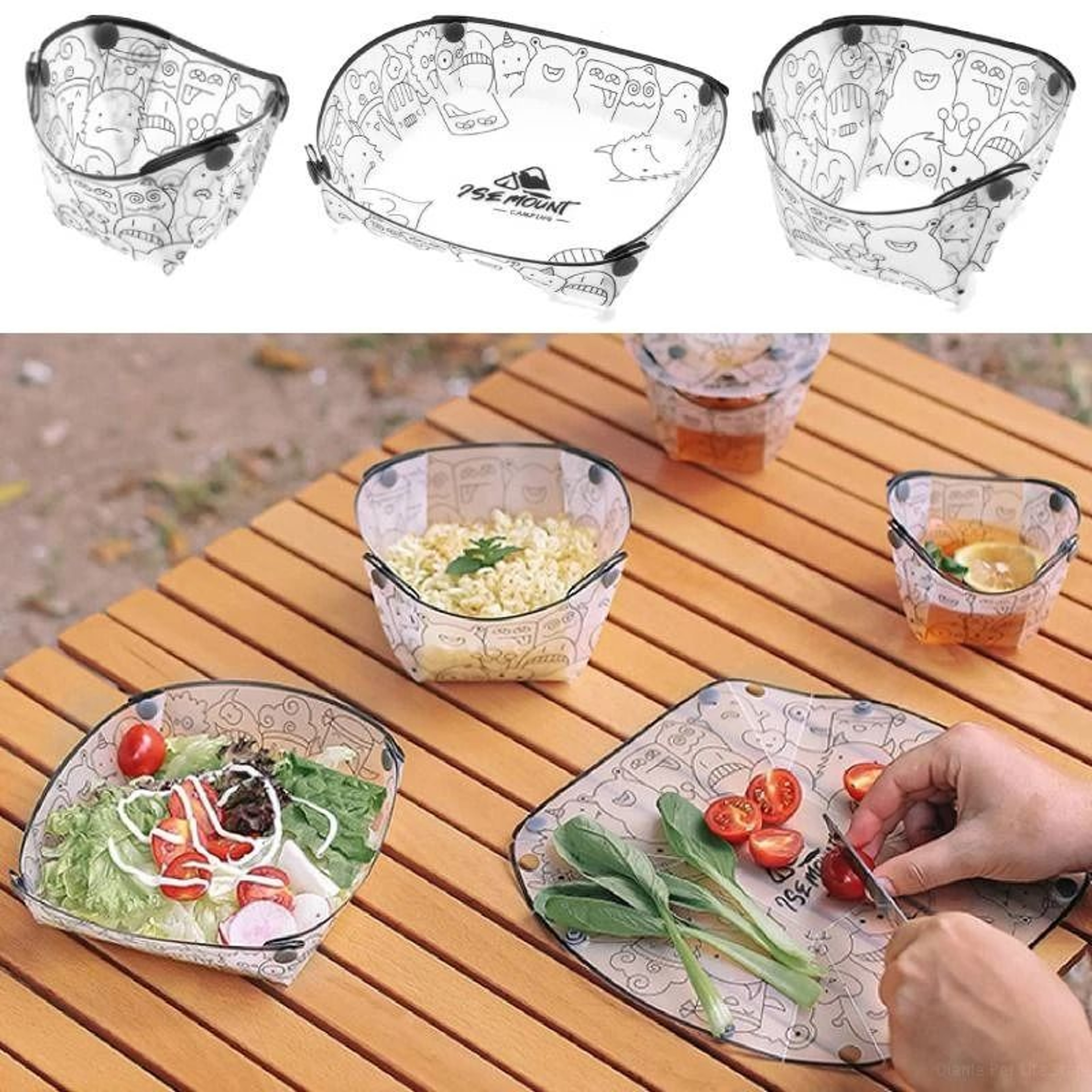 Collapsible Camping Bowl Set Foldable Outdoor Tableware For Travel And Picnic 0