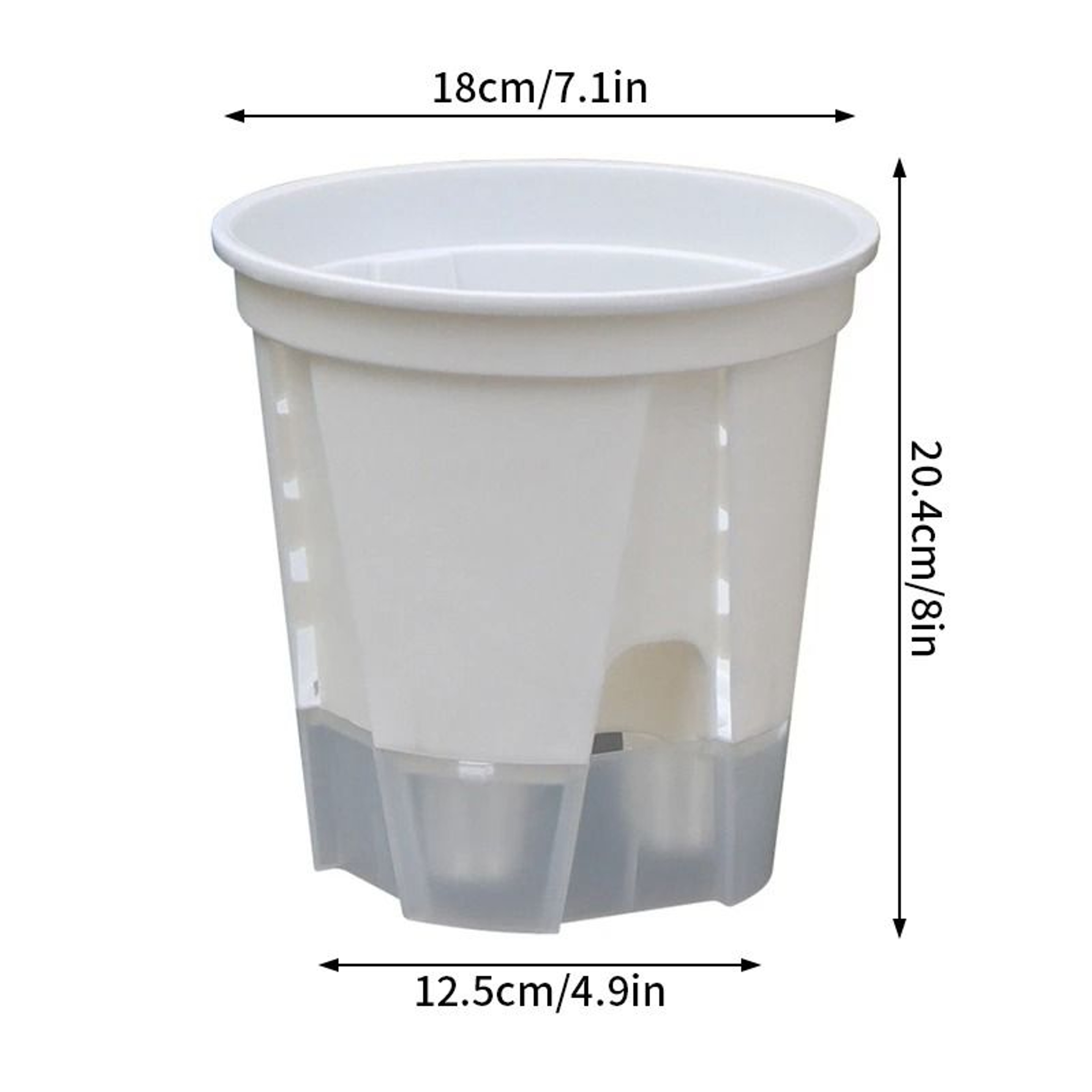 Transparent Self Watering Plant Pot With Drainage For Indoor Outdoor Plants 9