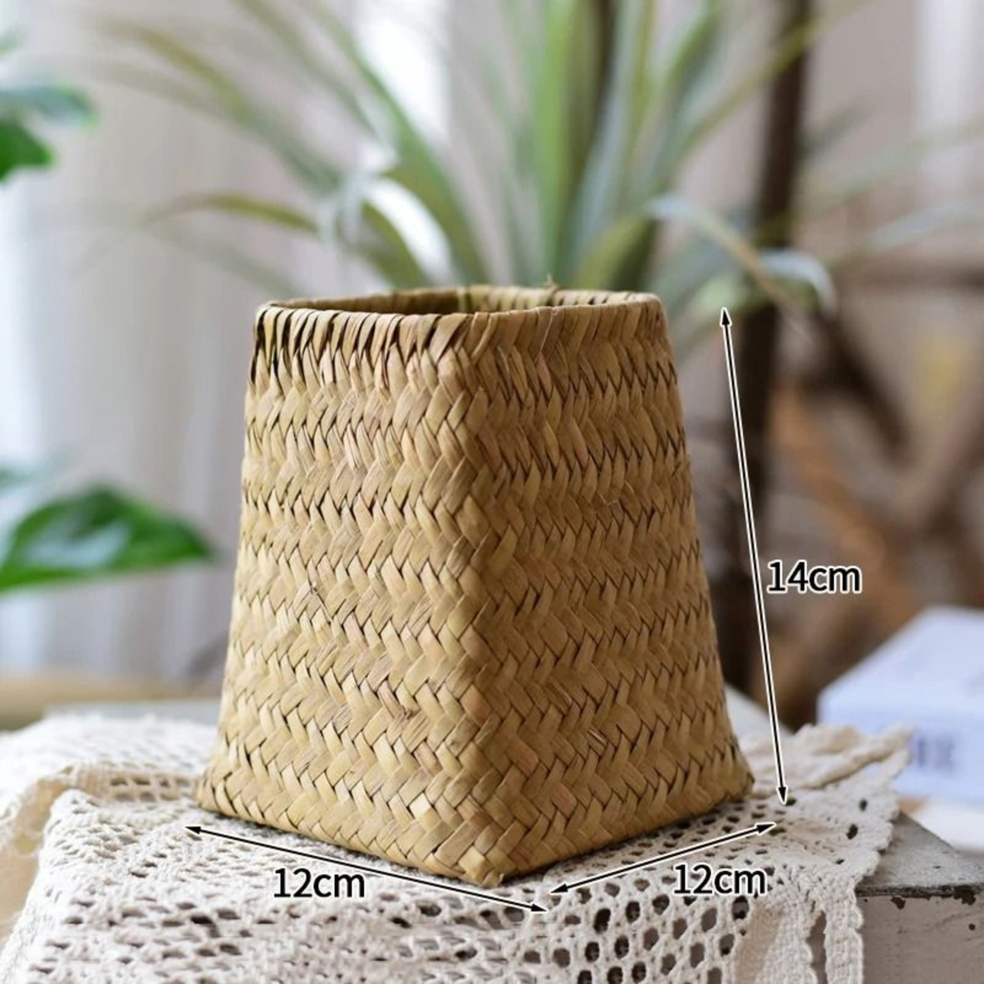Natural Woven Rattan Vase For Dried Flowers Home Decor 4