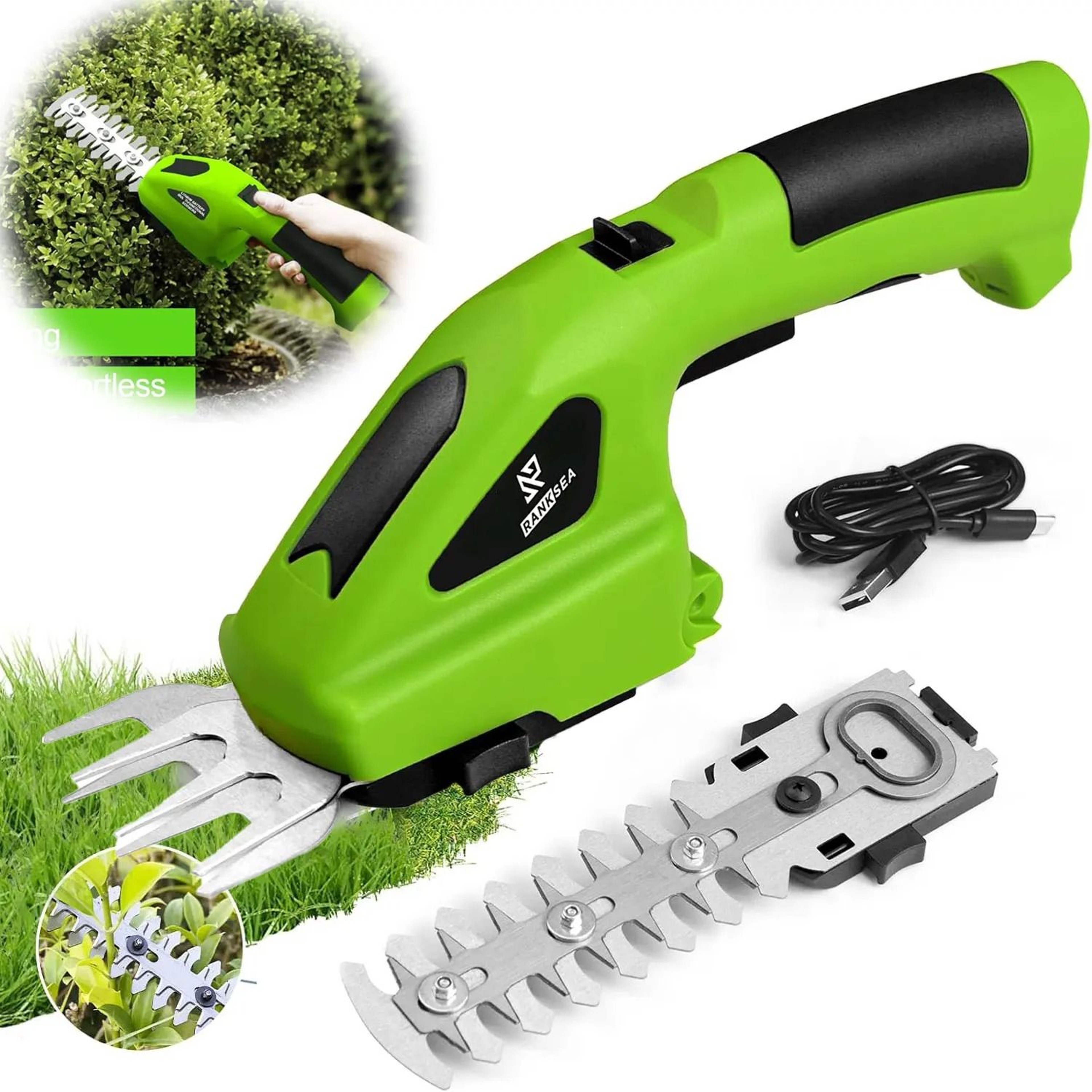 Cordless 2 In 1 Electric Hedge Trimmer And Grass Shear Rechargeable Garden Tool 5