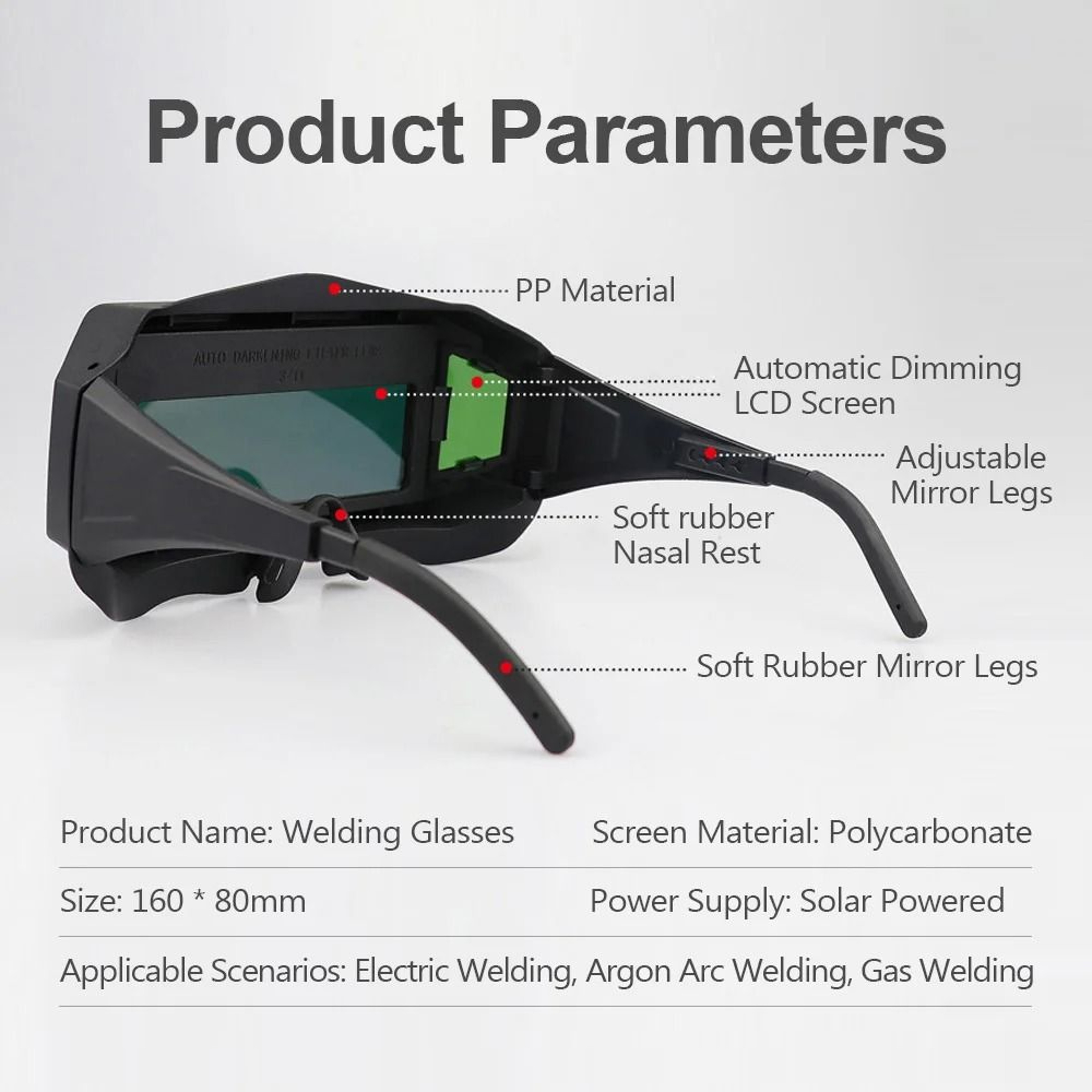 Automatic Darkening Welding Glasses Professional Safety Goggles For TIG MIG MMA 4