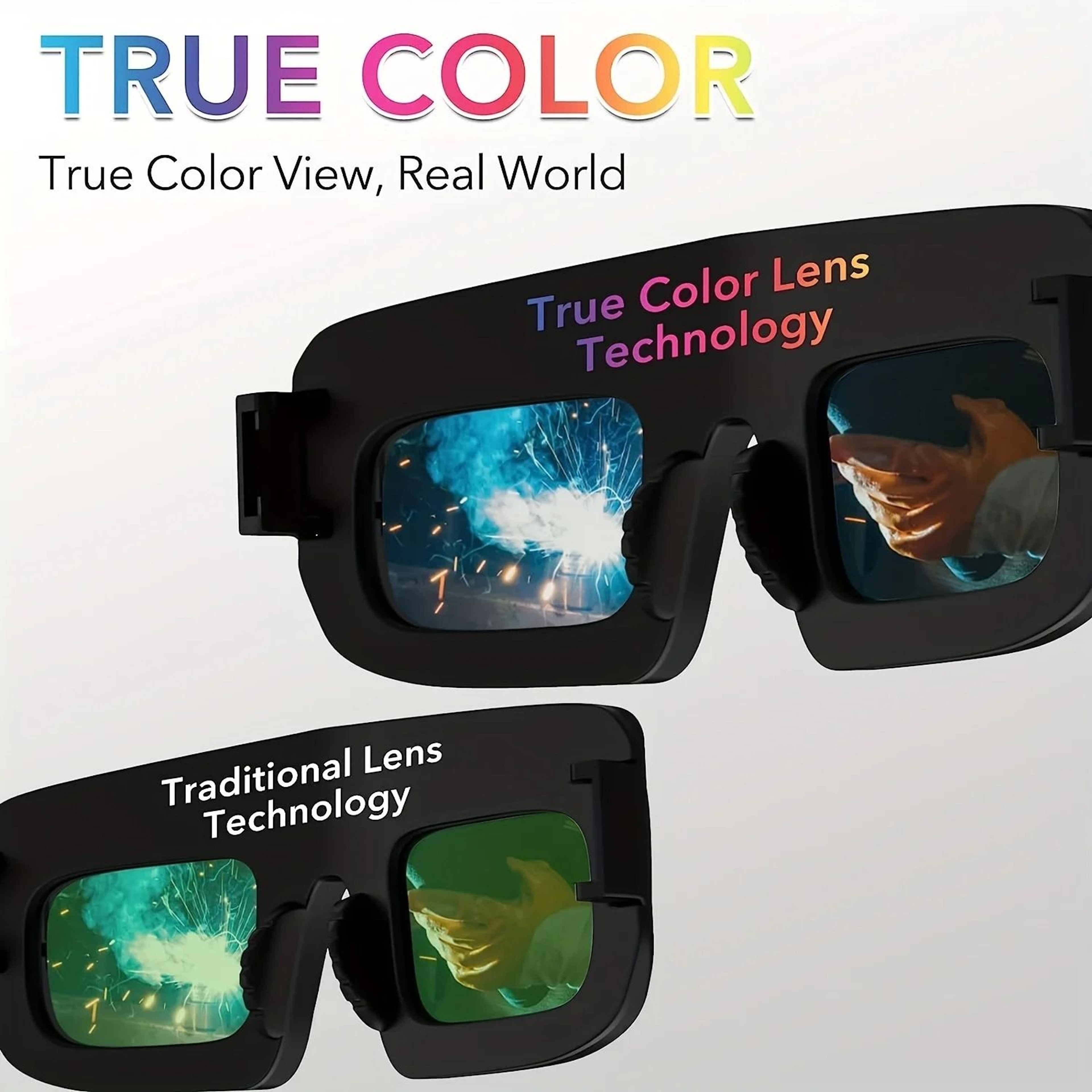 Solar Powered Auto Darkening Welding Glasses With Protective Film Set 5