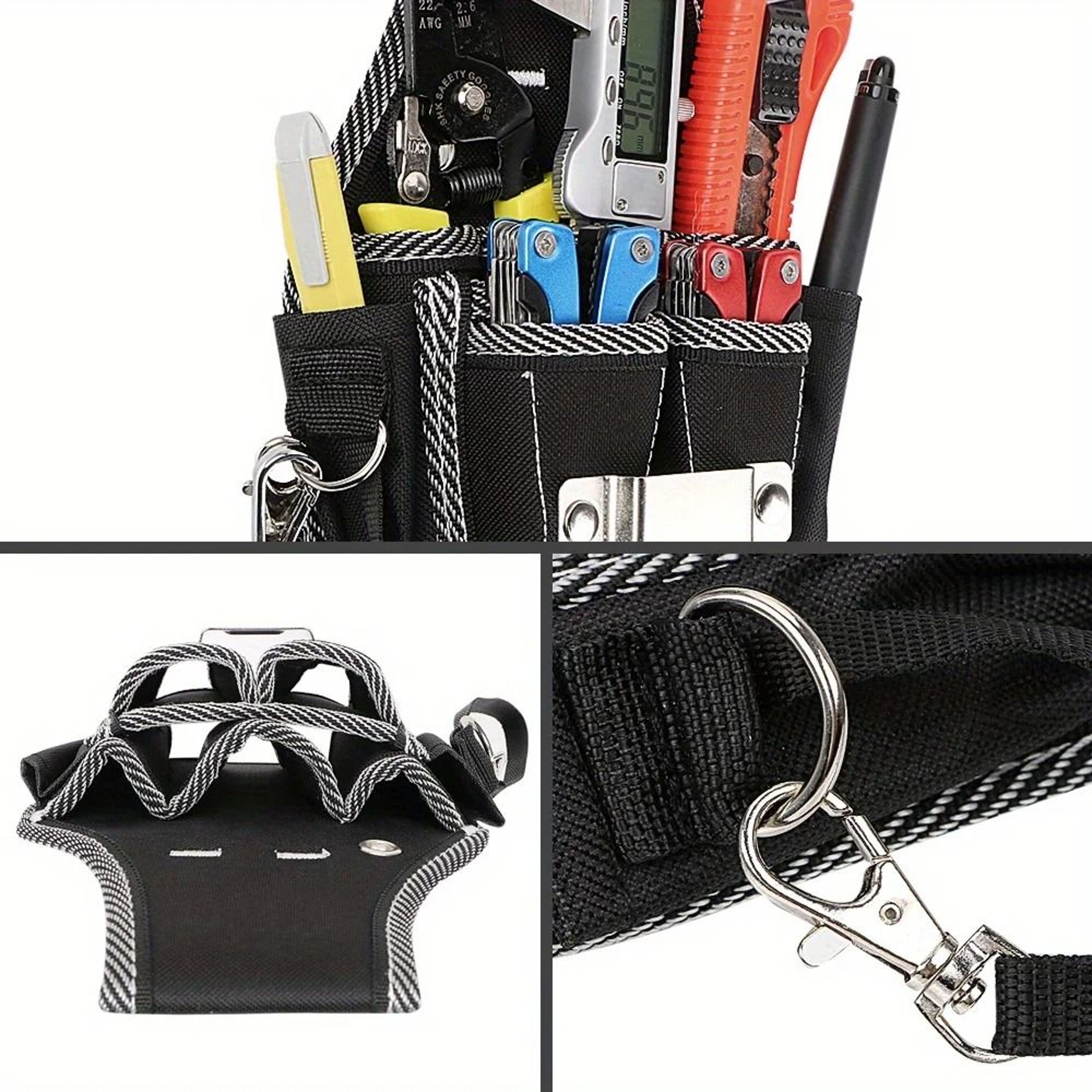 Heavy Duty Tool Belt Pouch With Drill Holder And Waist Storage For Carpenters 2