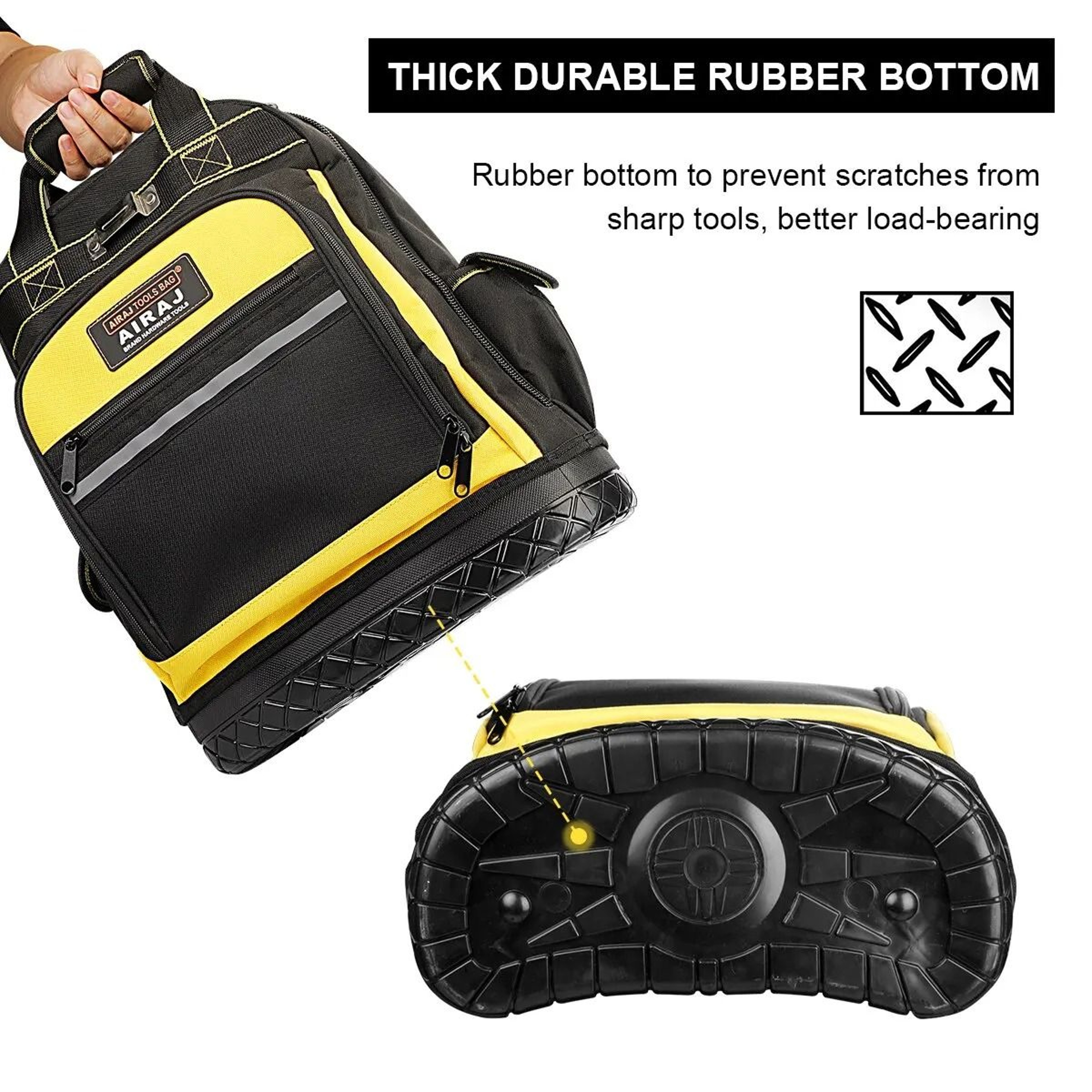 AIRAJ Waterproof Tool Backpack Heavy Duty Tool Organizer With Rubber Base 3