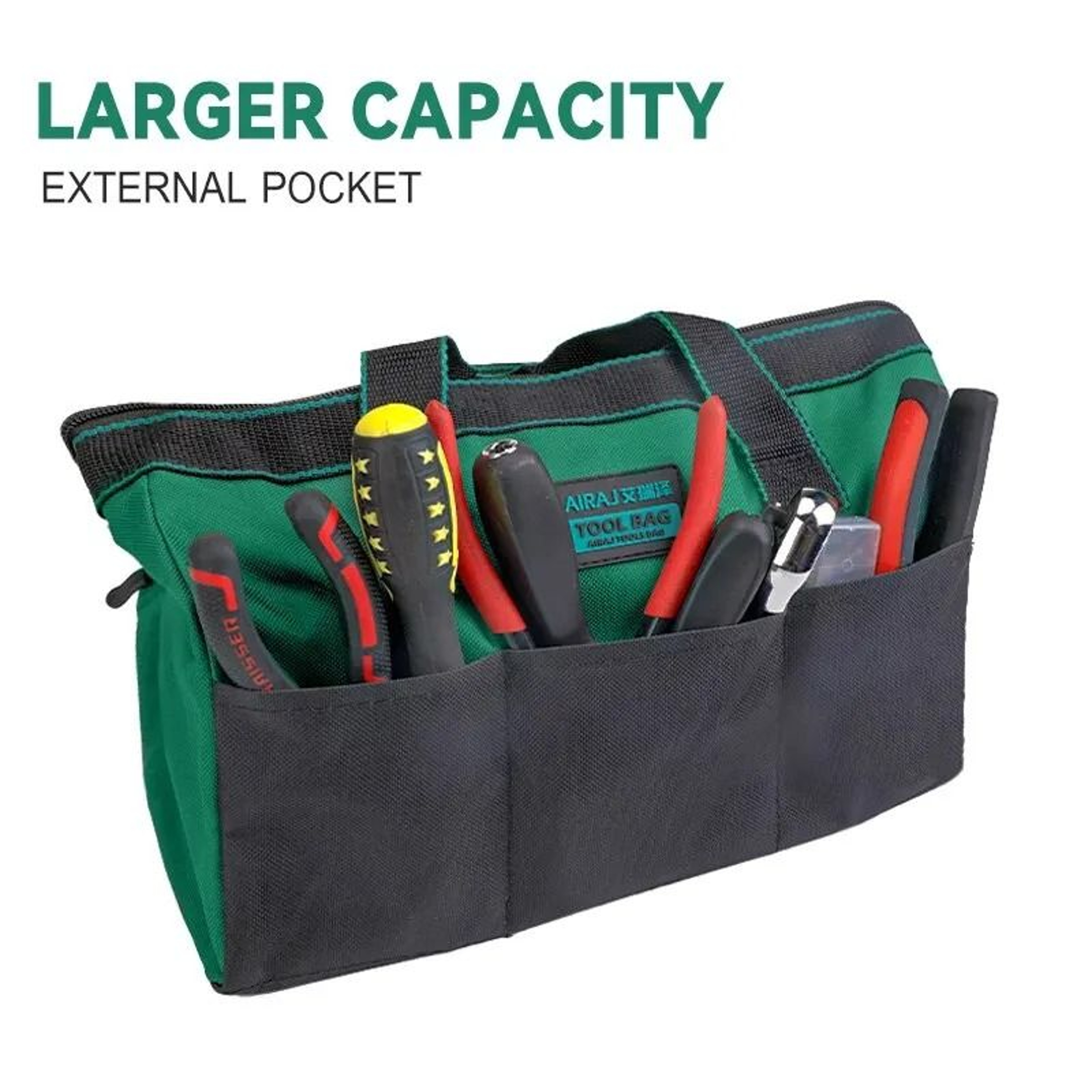 AIRAJ 13 Inch Electrician Tool Bag Multifunctional Oxford Fabric Portable Handheld Organizer 4
