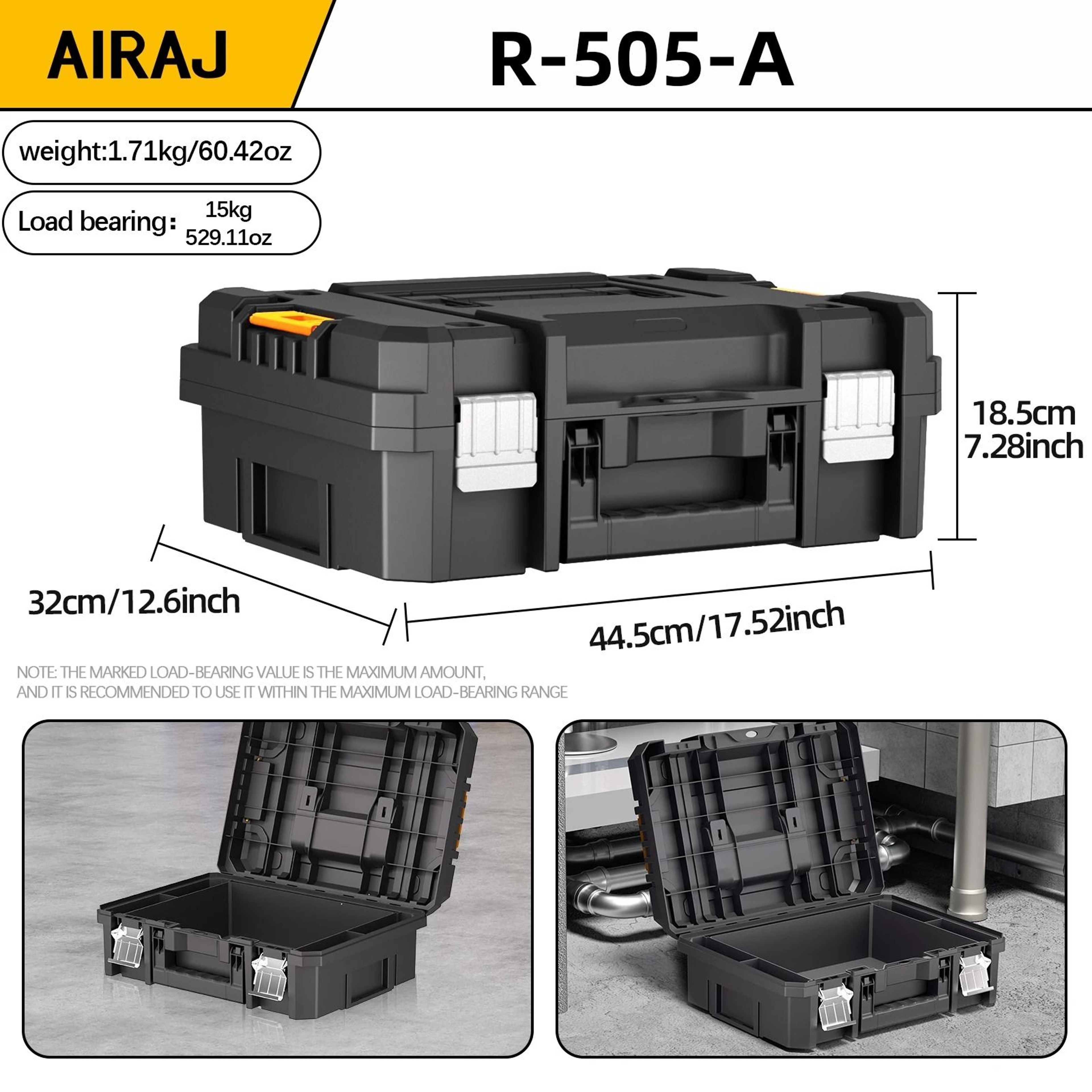 AIRAJ Stackable Modular Toolbox Set With Wheels Portable Combo Tool Storage System 1