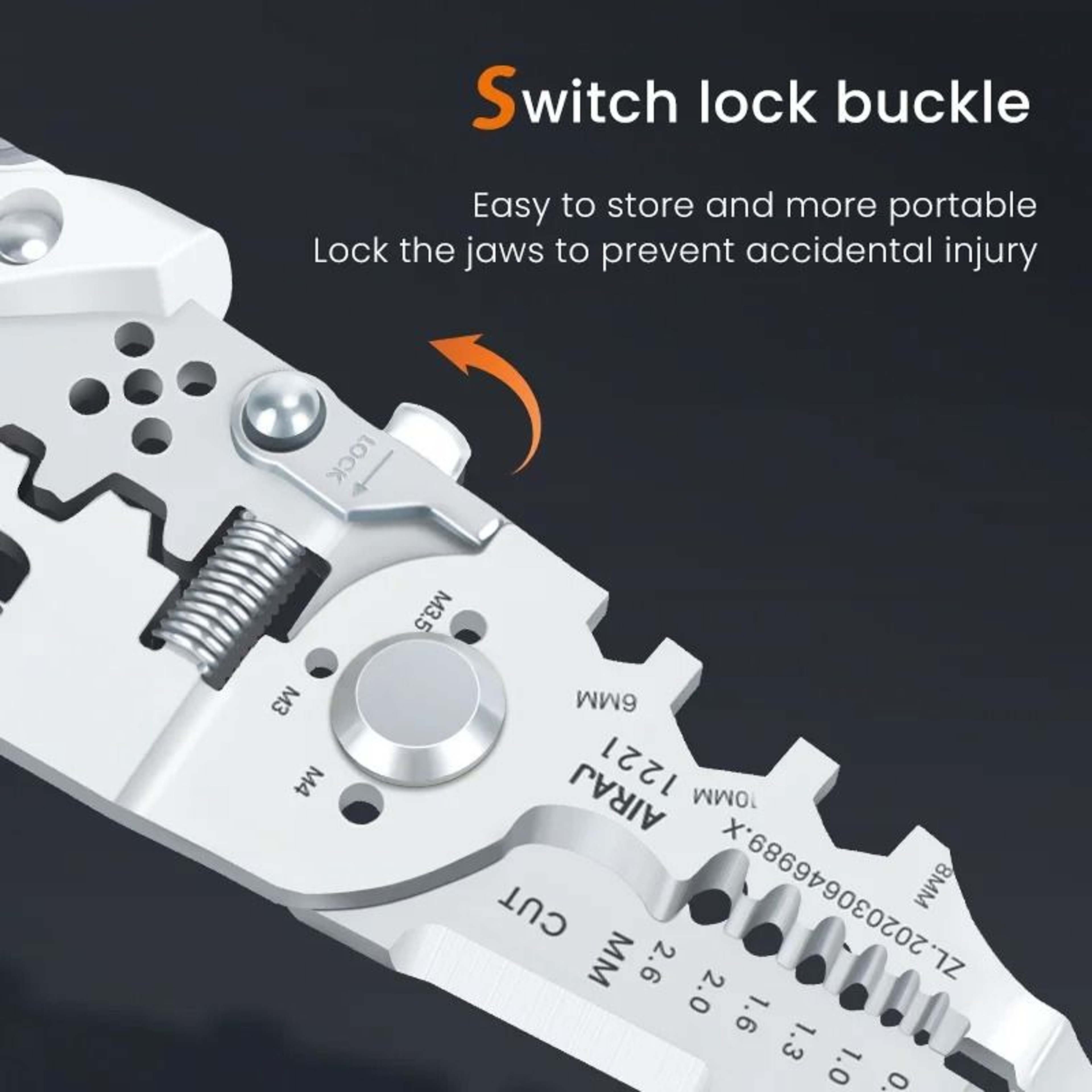 AIRAJ 7 Inch Multifunctional Wire Stripper Pliers Crimping And Cutting Electrician Tool 6