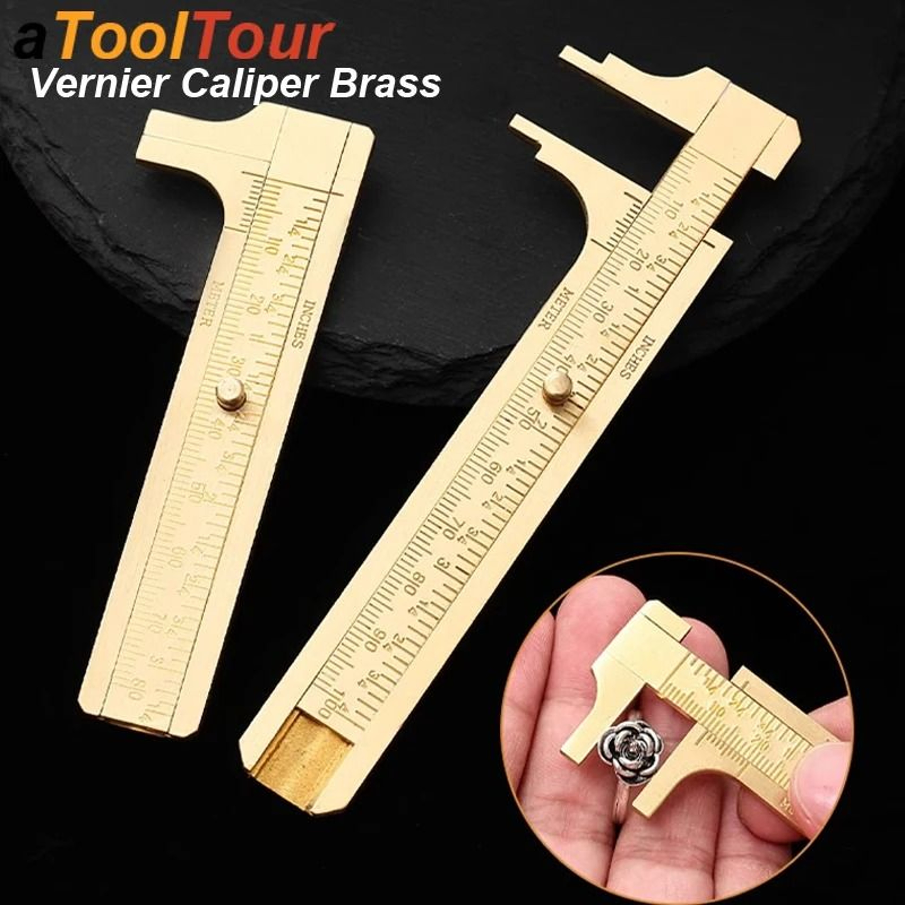 Mini Brass Vernier Caliper Metric And Imperial Measuring Tool For Crafts And DIY 6