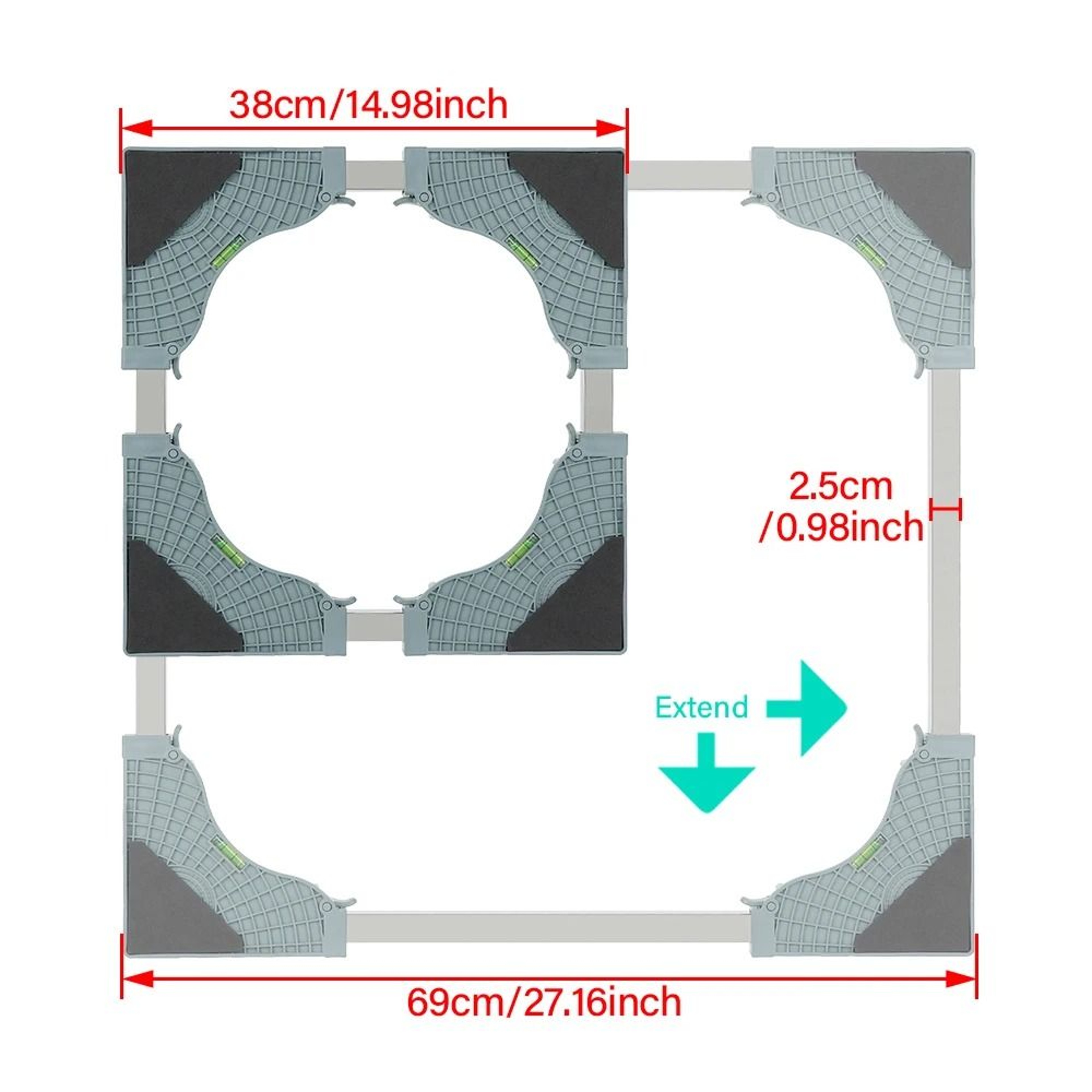 Adjustable Washing Machine Base Stand Stainless Steel Bracket For Washer And Refrigerator 4