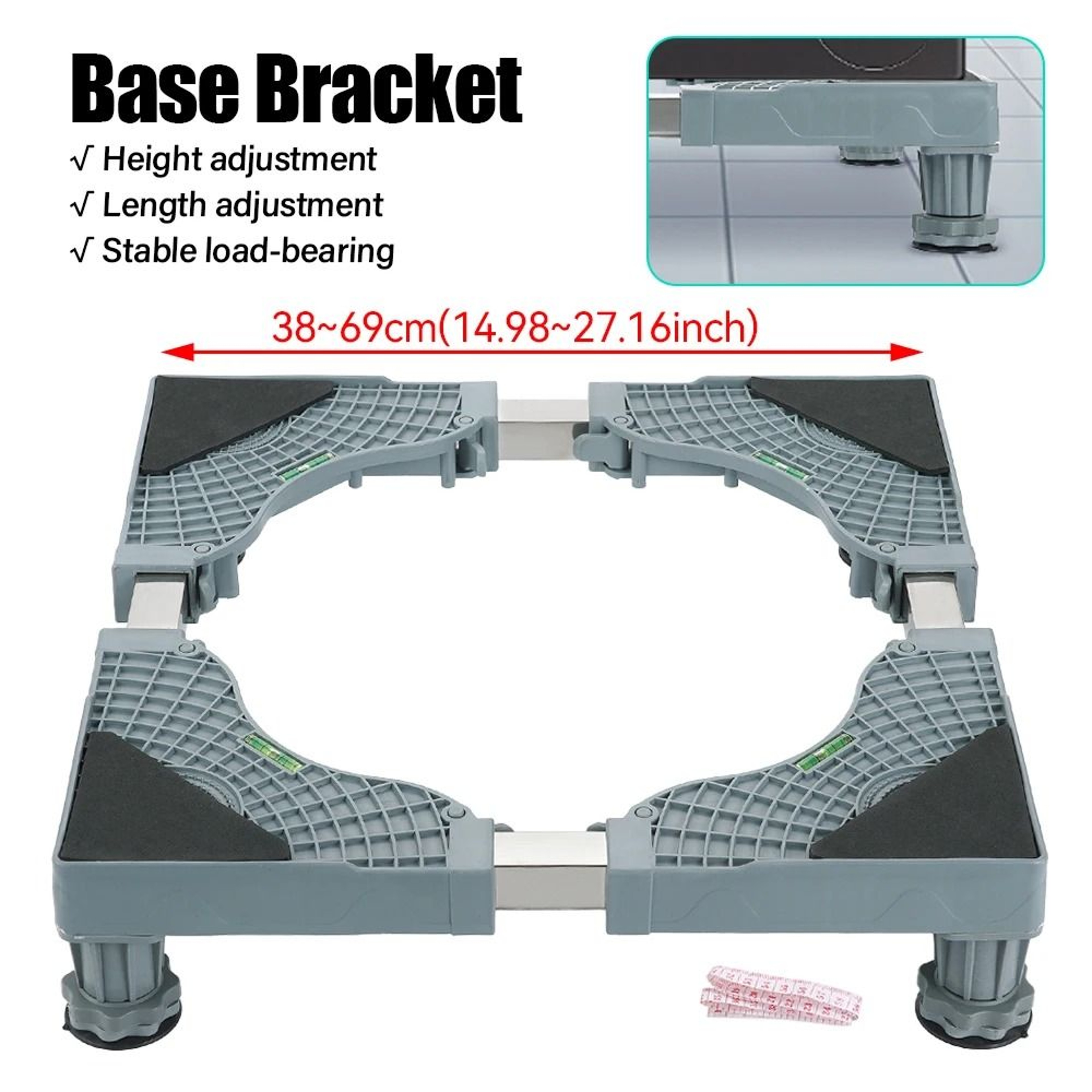 Adjustable Washing Machine Base Stand Stainless Steel Bracket For Washer And Refrigerator 5