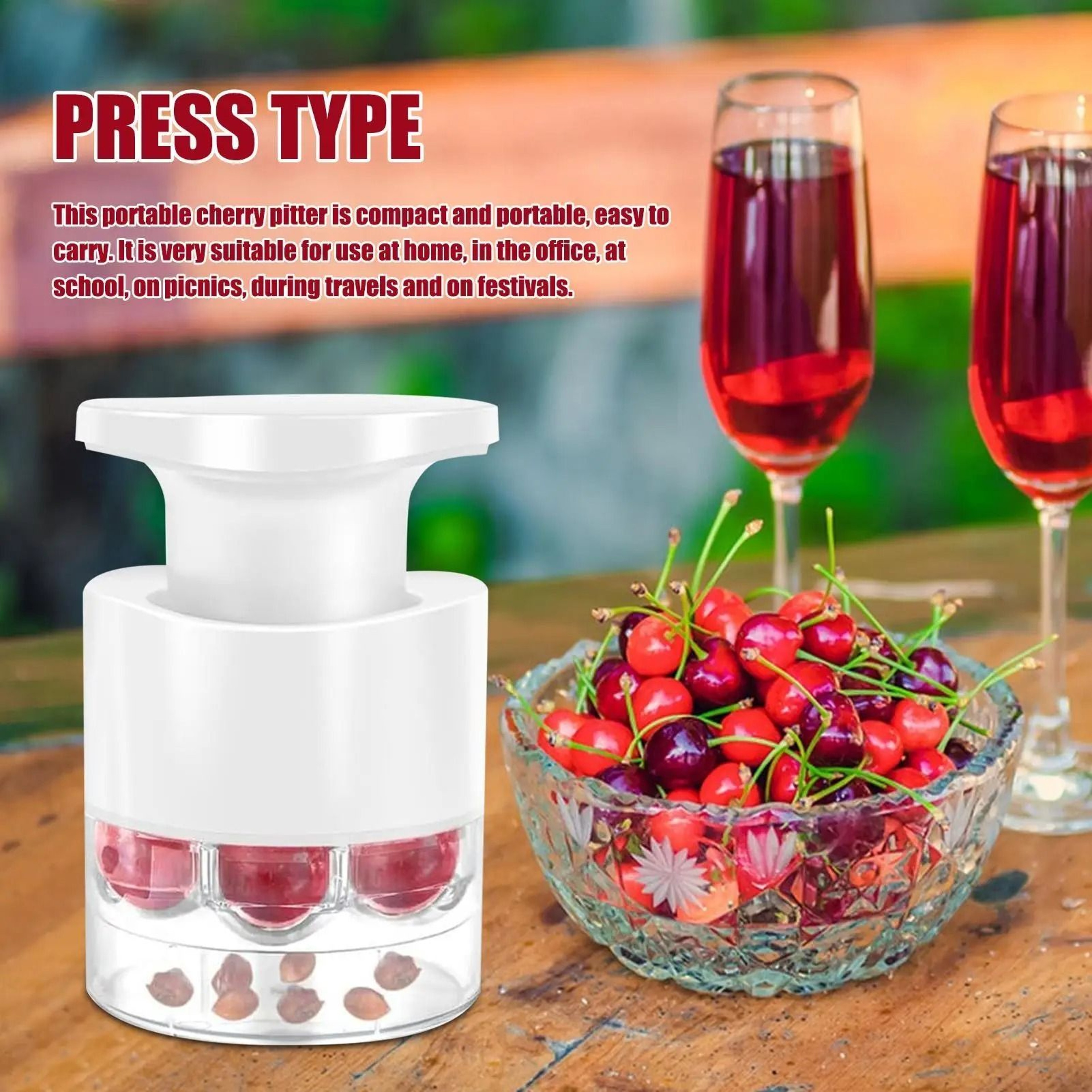 Easy Press Cherry Pitter Tool With 7 Hole Fruit Corer 3
