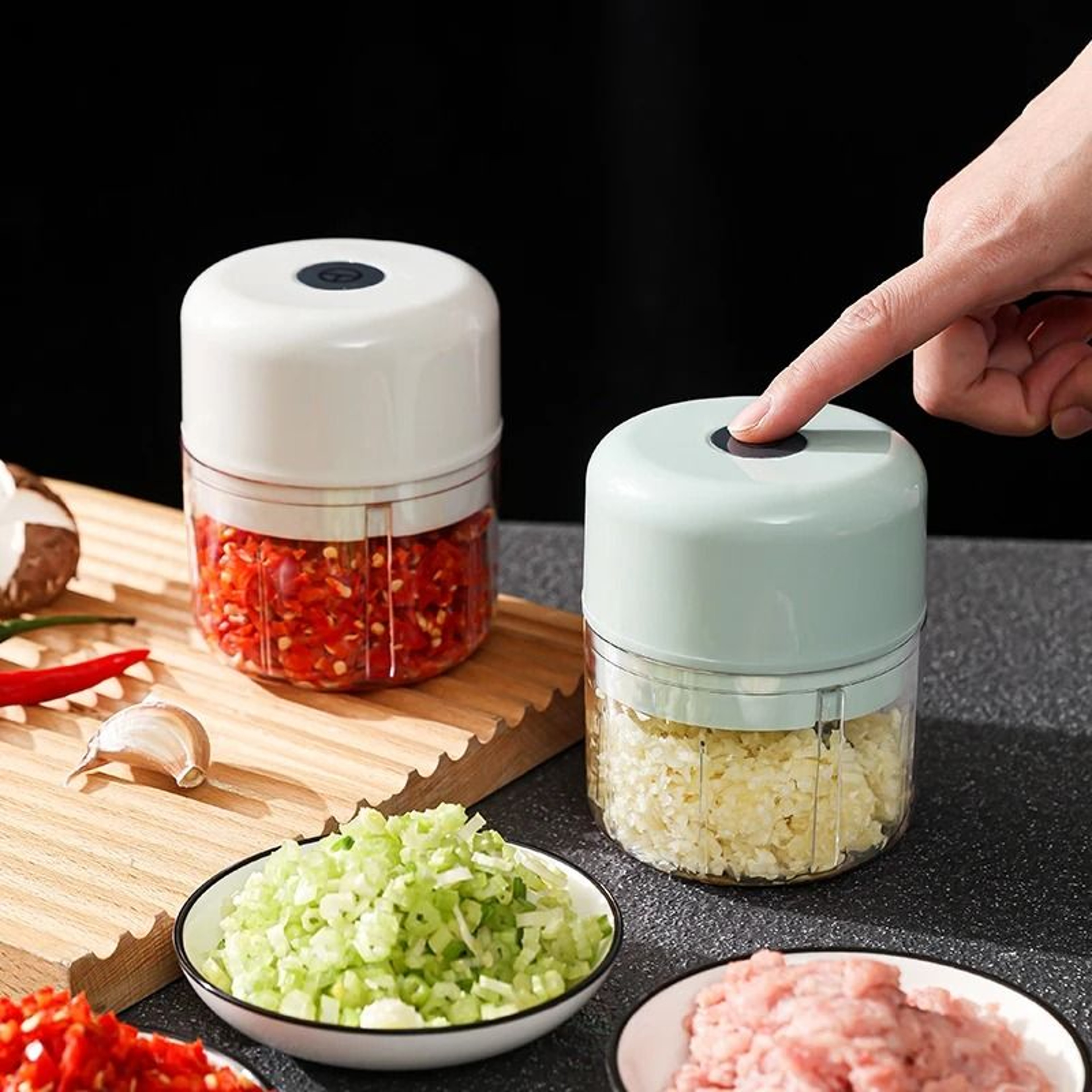USB Rechargeable Mini Electric Food Chopper For Garlic And Vegetables 0