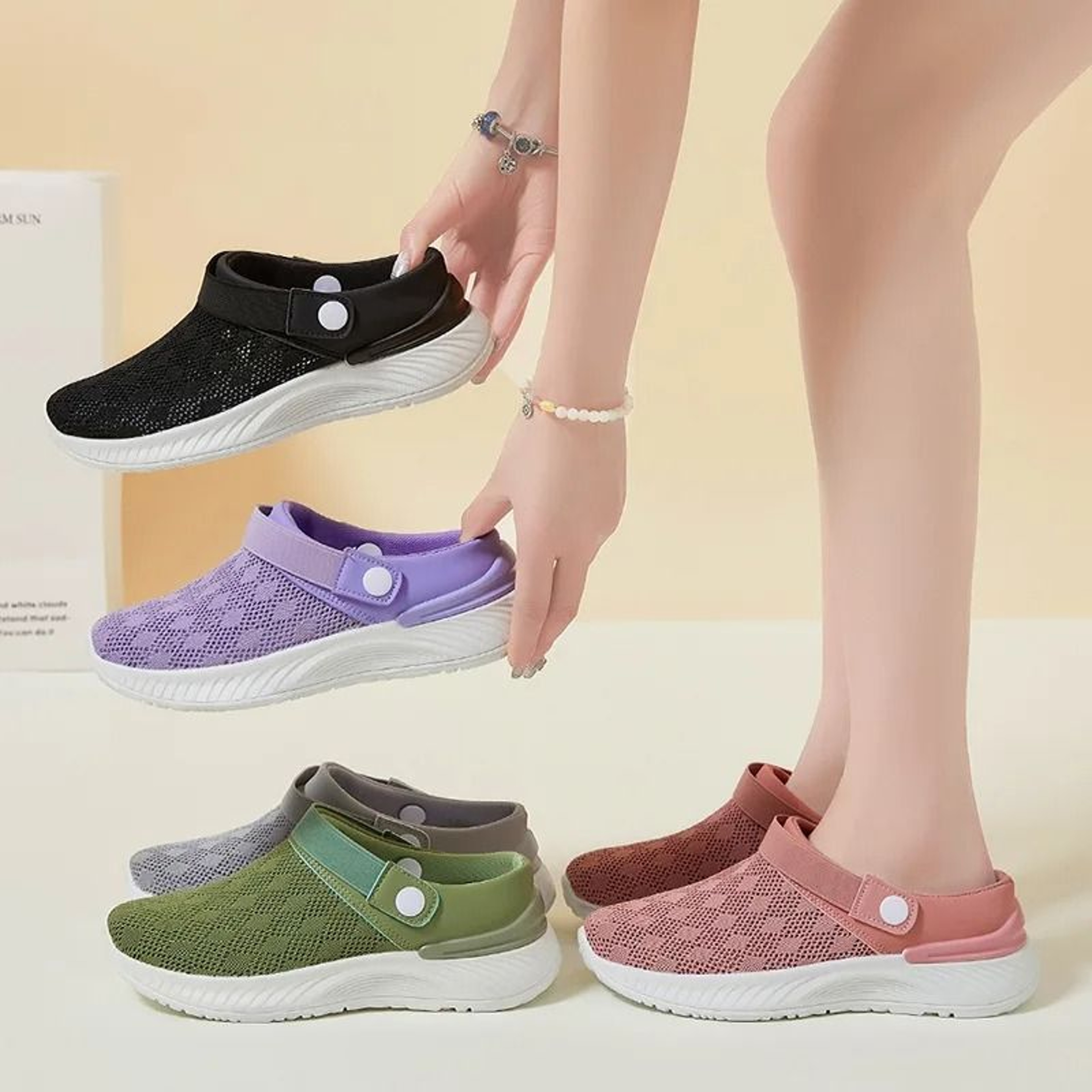 Womens Breathable Mesh Slip On Summer Walking Shoes 0