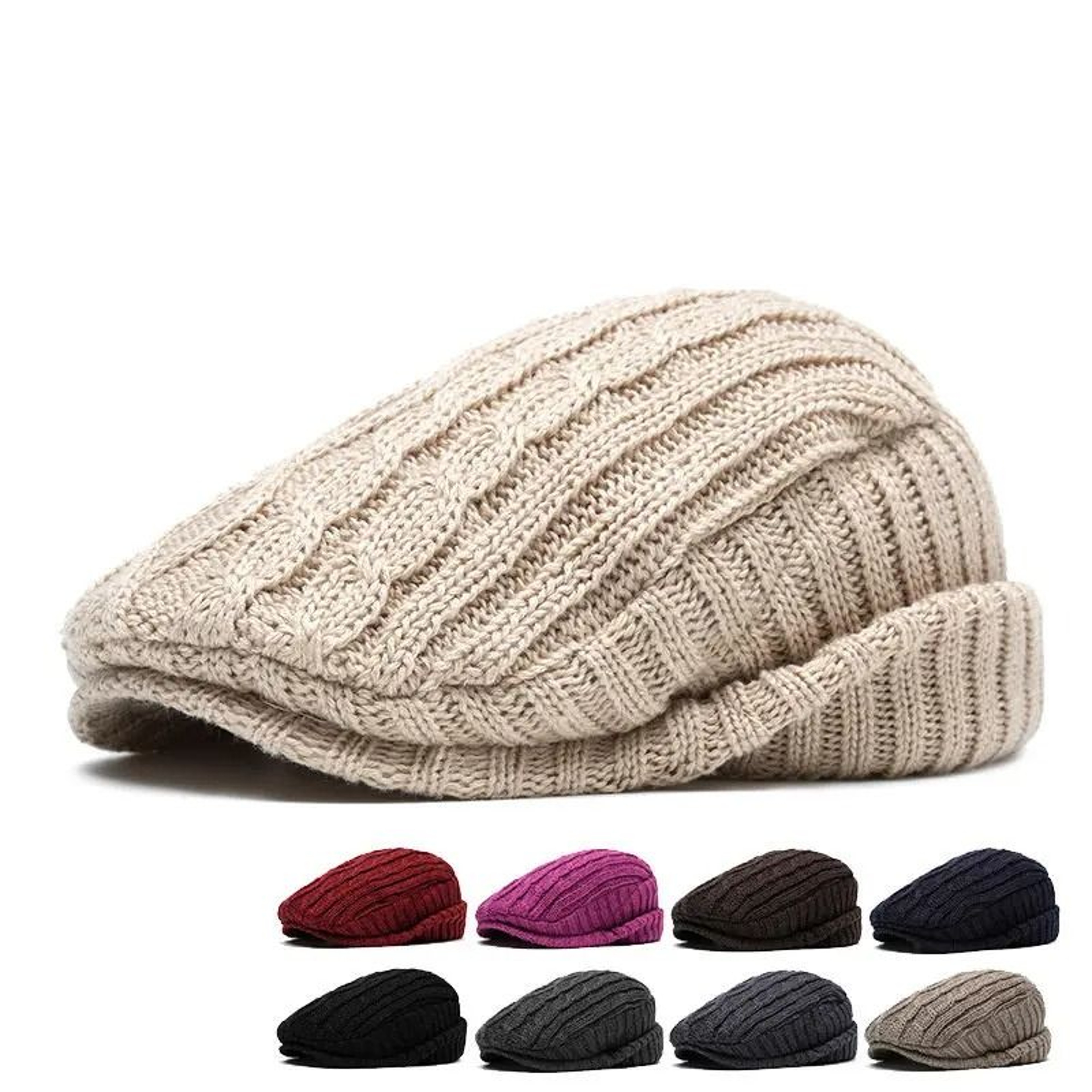 Autumn Winter Cotton Newsboy Cap Flat Peaked Beret For Men And Women 0