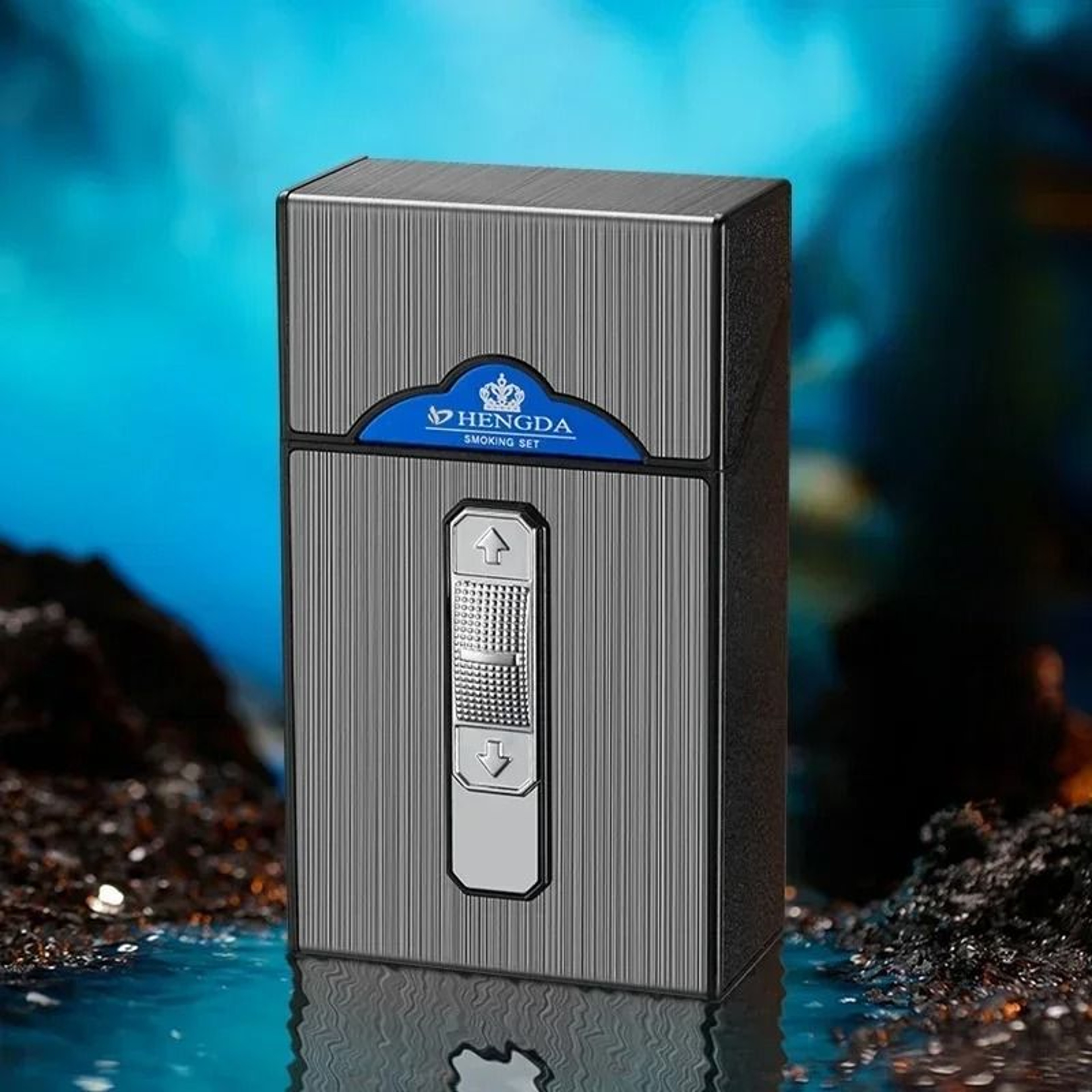 USB Rechargeable Electric Arc Lighter Waterproof Cigarette Case For Outdoor Use 10