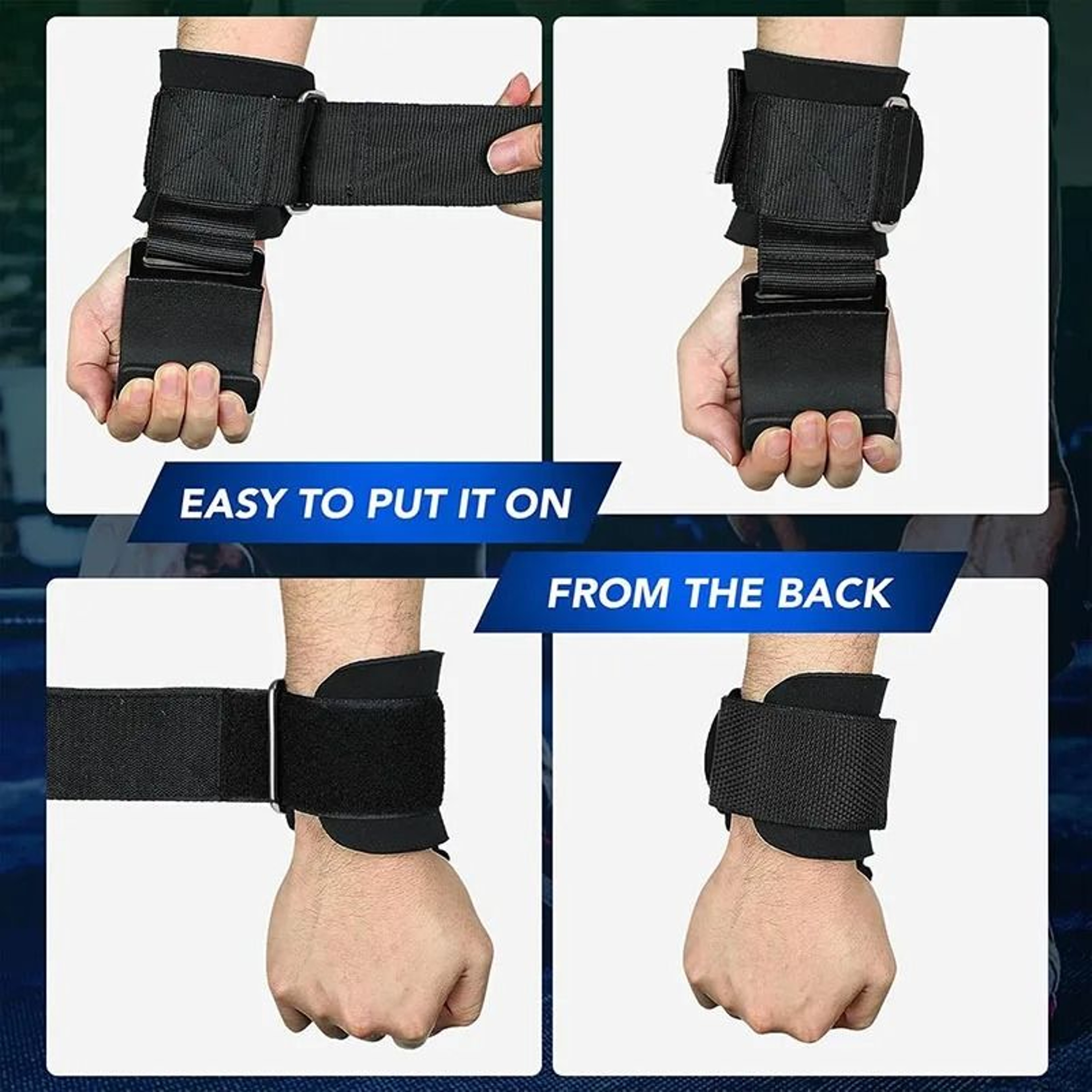 Weight Lifting Hooks With Wrist Wraps Grip Support For Pull Ups And Powerlifting 5