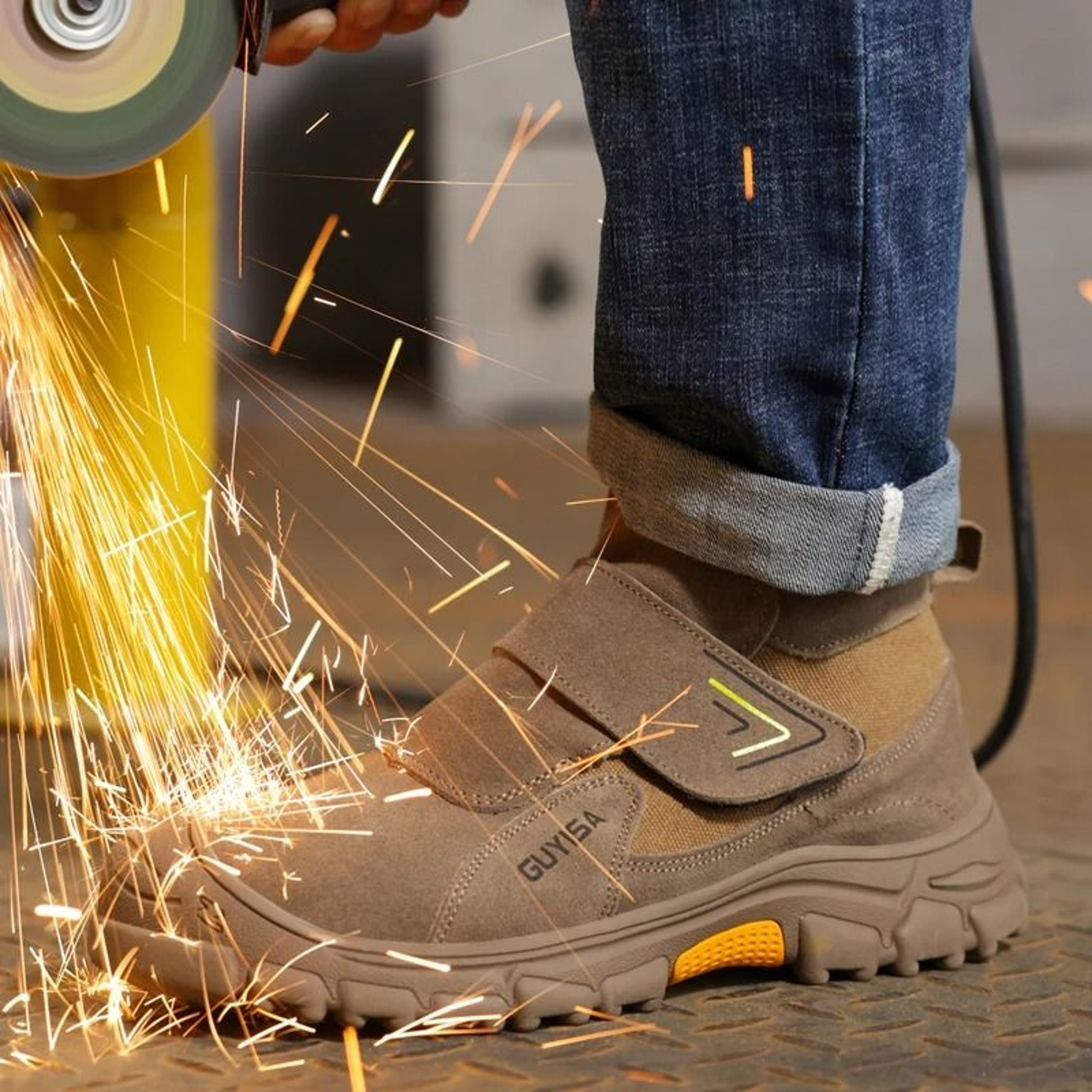 Cow Suede Welding Safety Shoes Anti Puncture Industrial Work Shoes 7