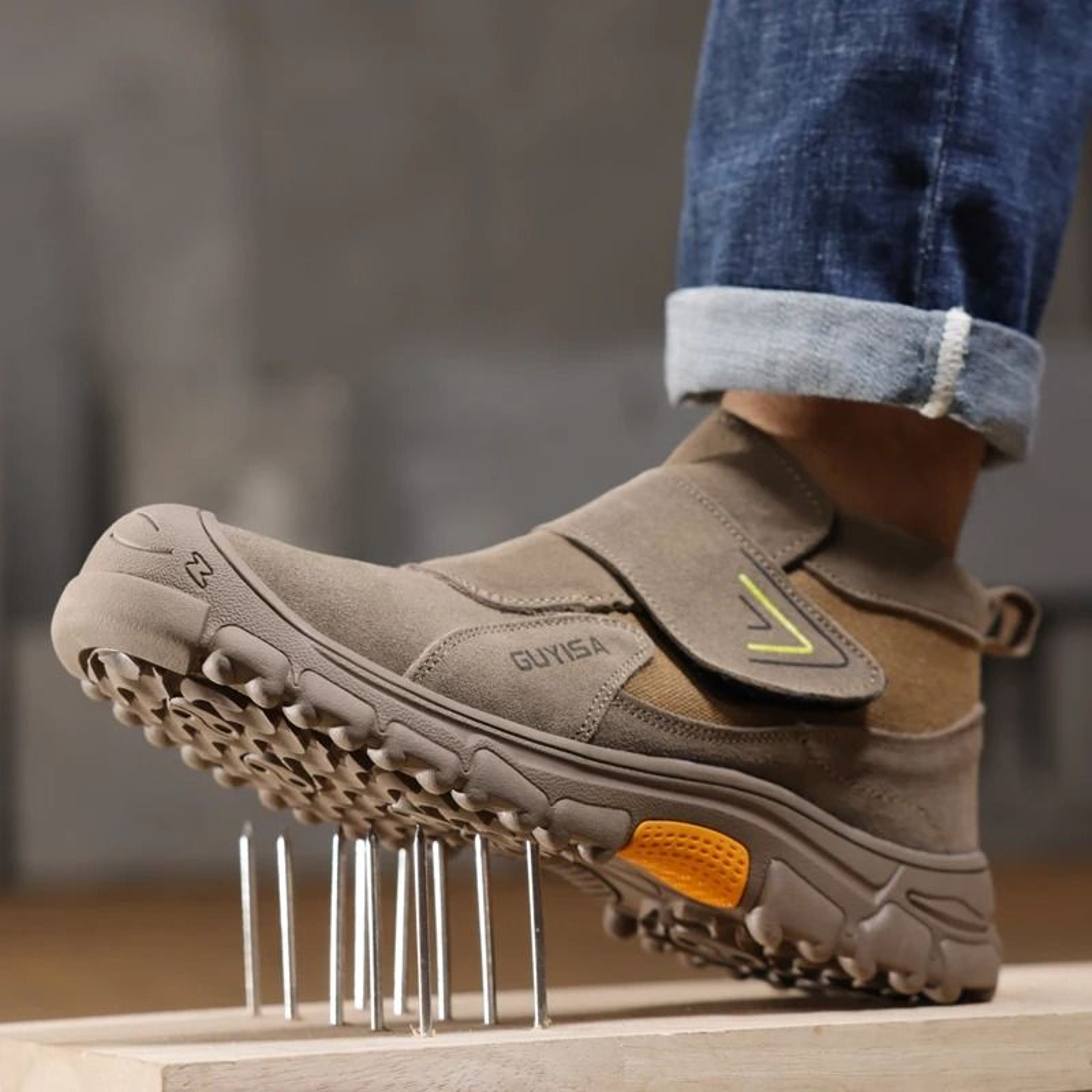 Cow Suede Welding Safety Shoes Anti Puncture Industrial Work Shoes 8
