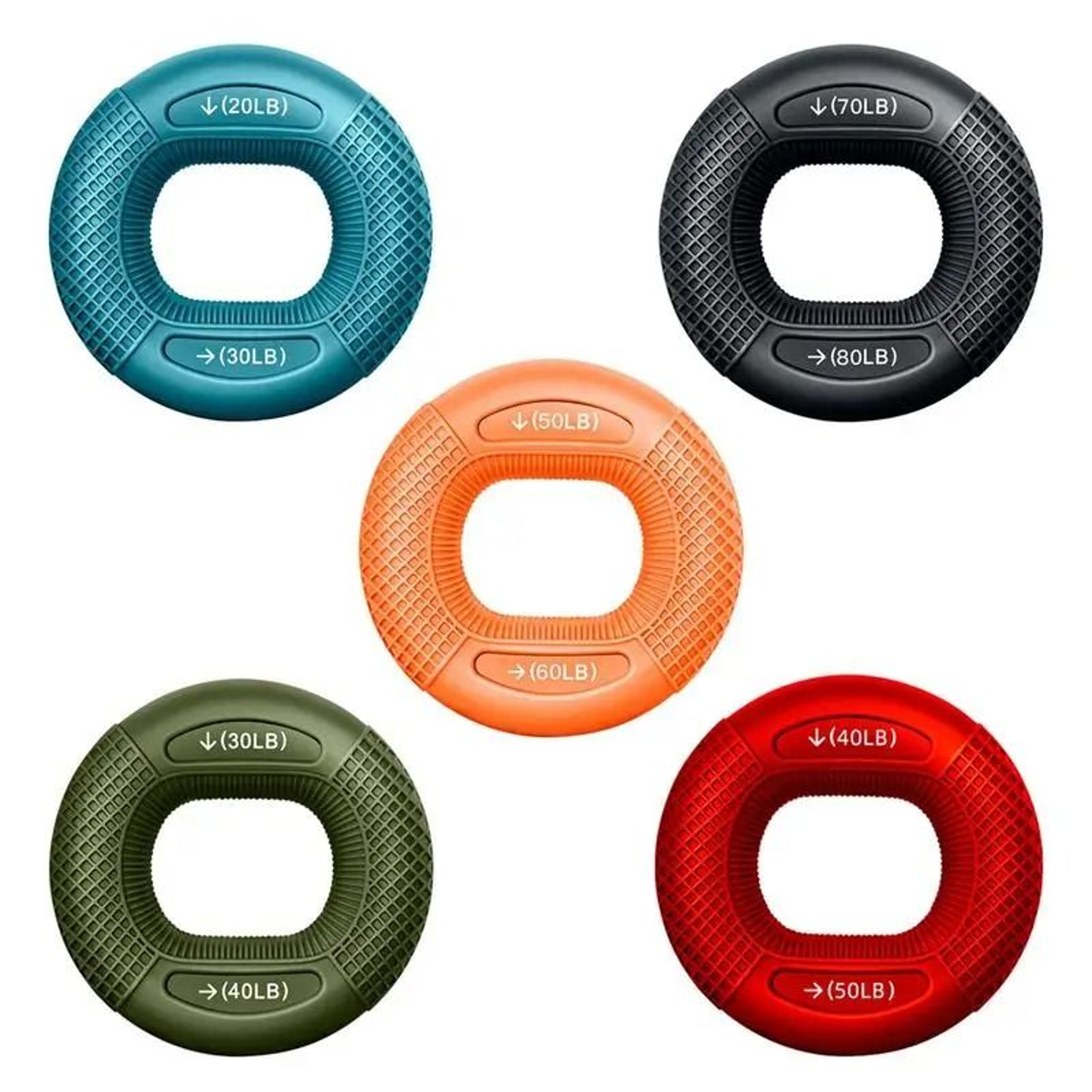 Silicone Finger Grip Strengthener Adjustable Resistance Hand Exercise Ring 0