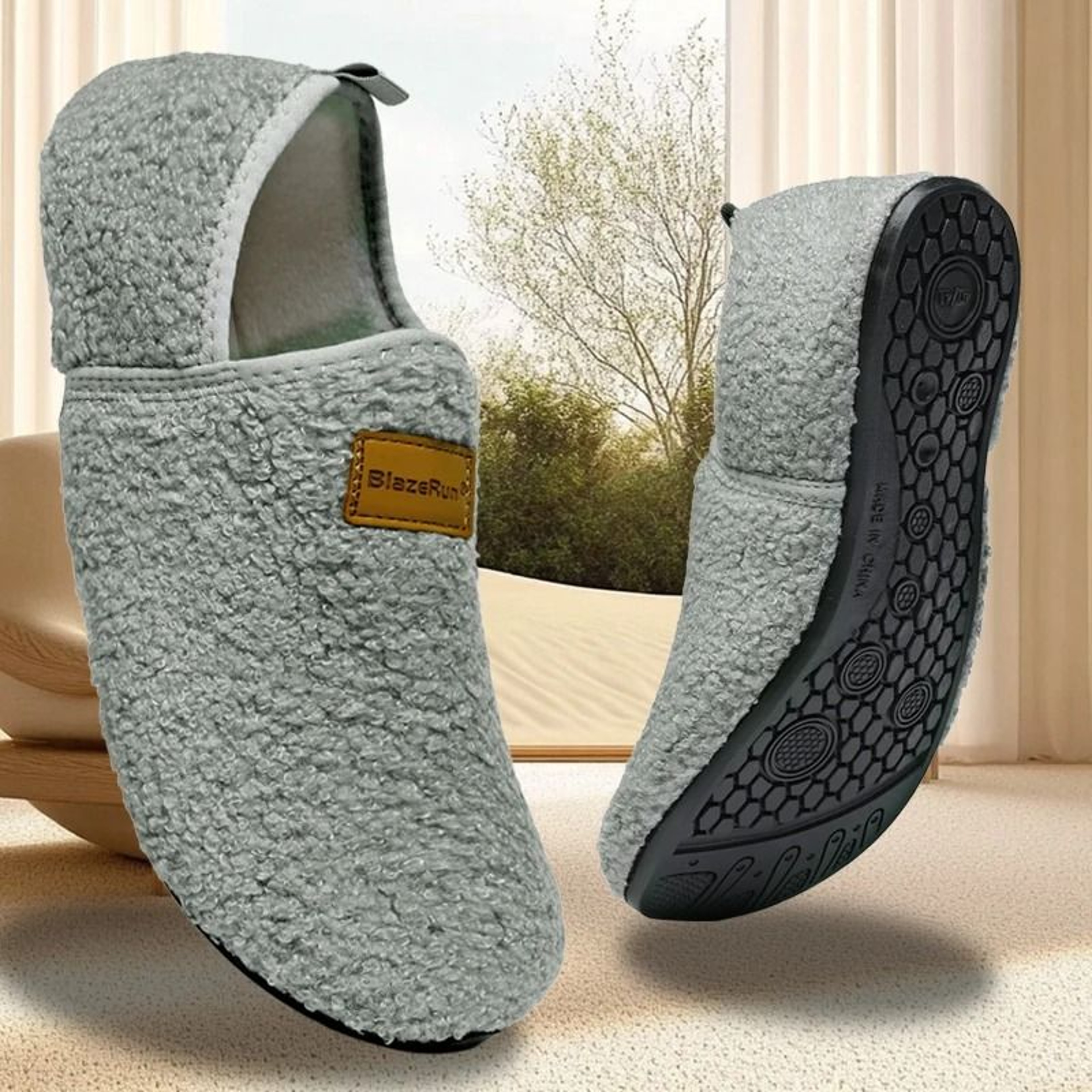 Unisex Winter Plush Slippers Lightweight Warm Indoor House Shoes 0