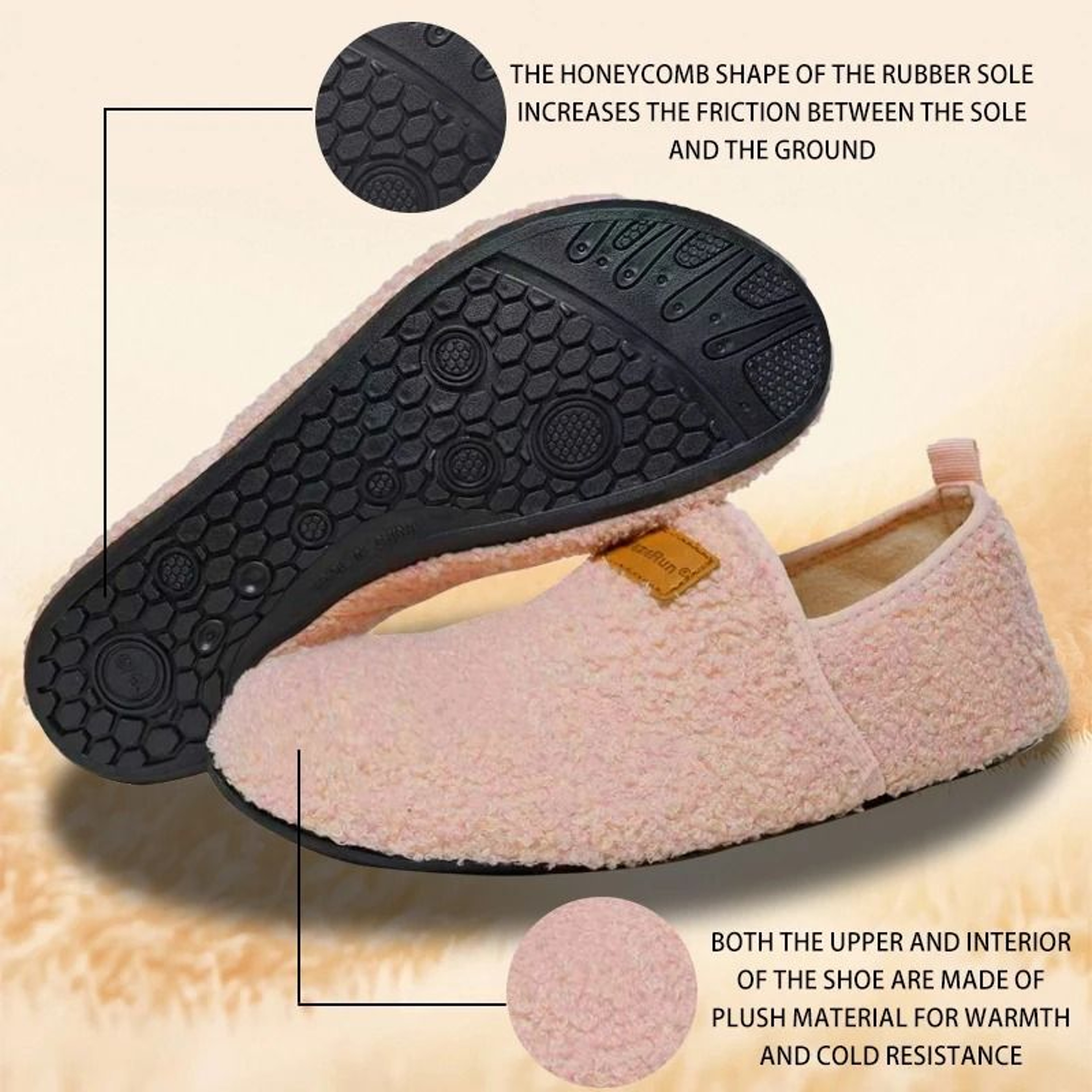 Unisex Winter Plush Slippers Lightweight Warm Indoor House Shoes 6