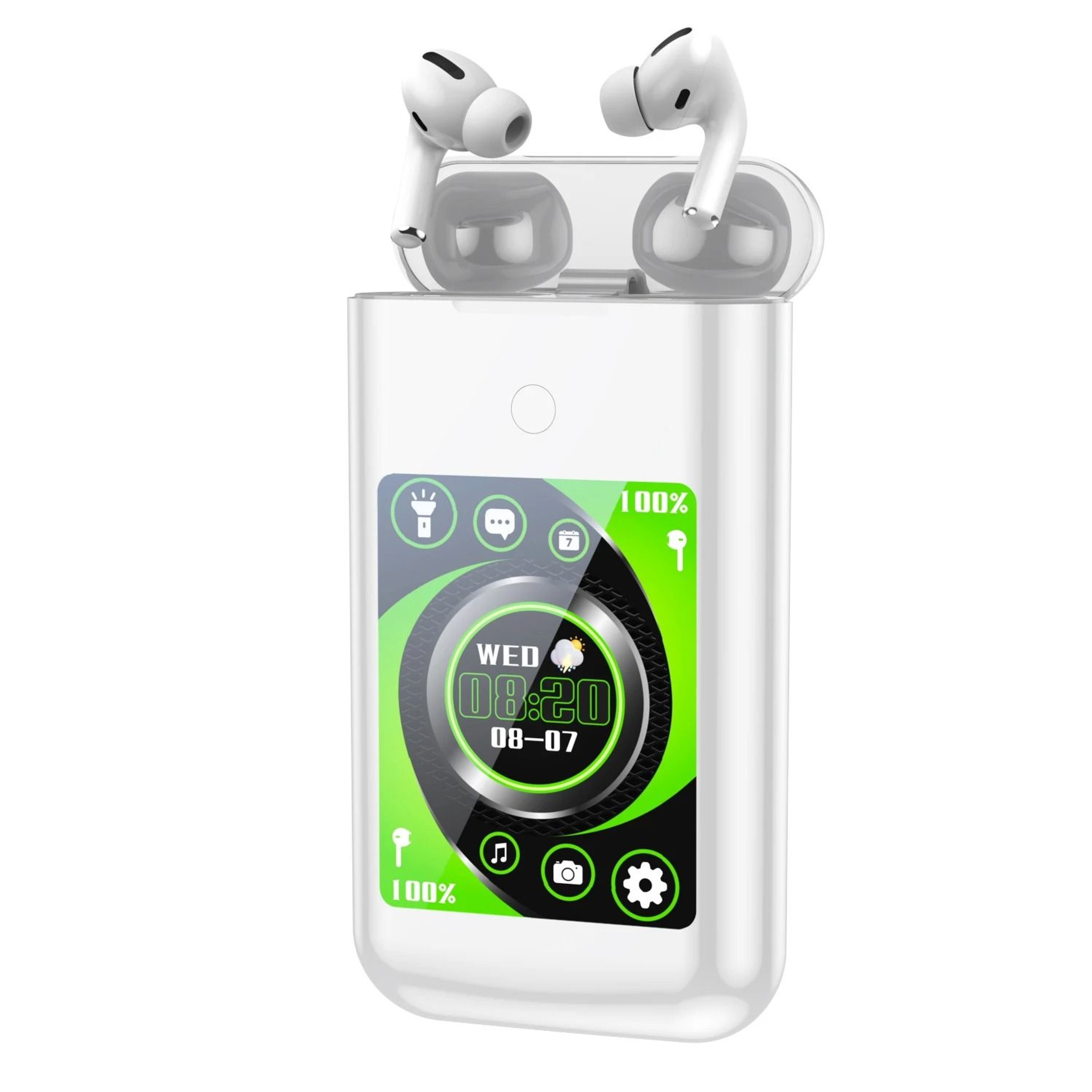 Bluetooth Wireless Earbuds With Touch Screen Charging Case And Power Bank 2