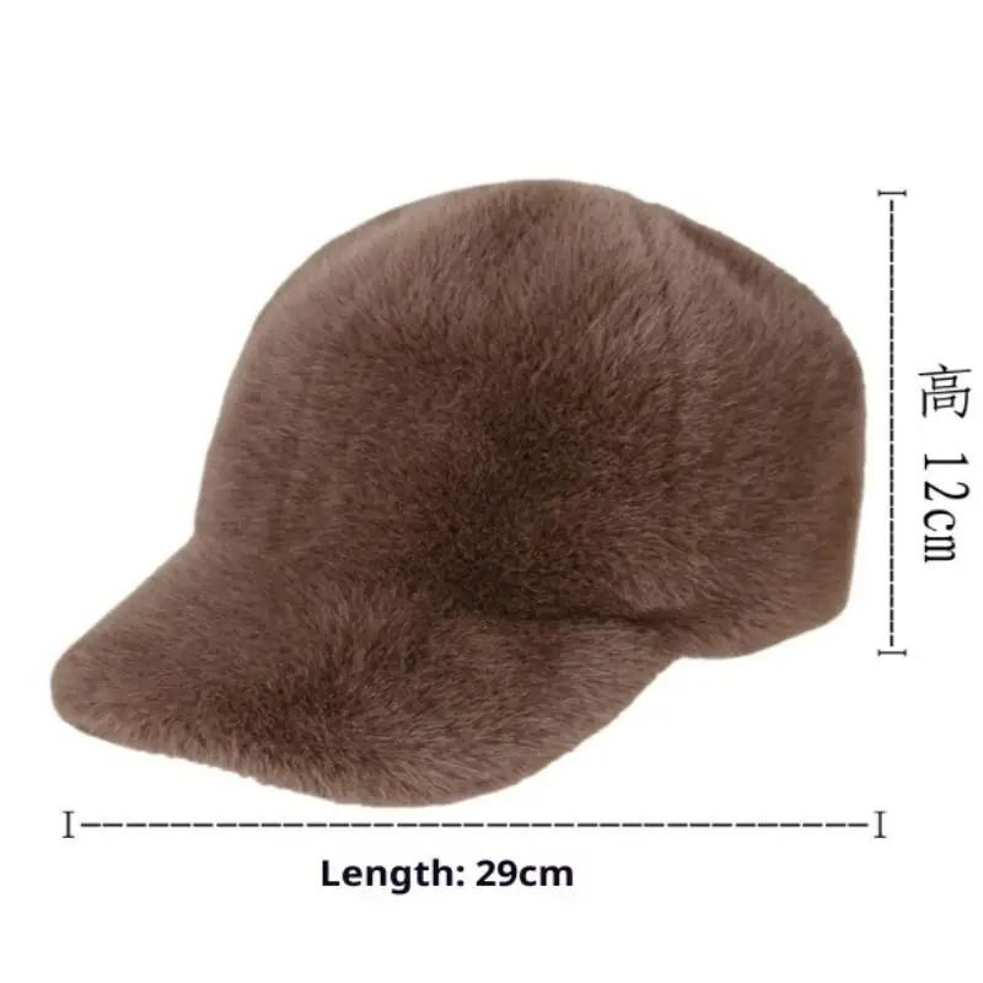 Plush Faux Fur Winter Snapback Baseball Cap Solid Color Unisex Hat 6