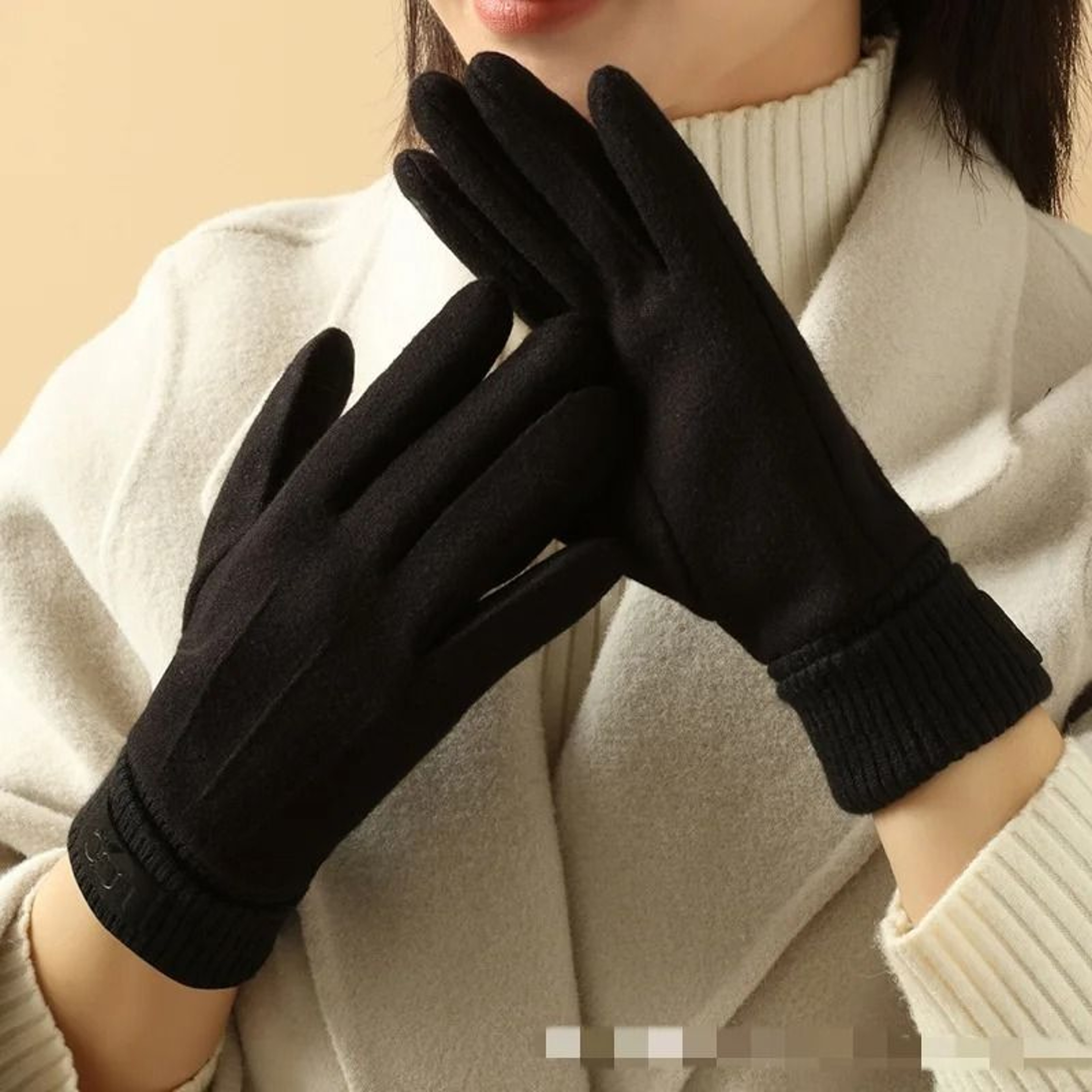 Cashmere Touchscreen Winter Gloves For Women Warm Full Finger 2