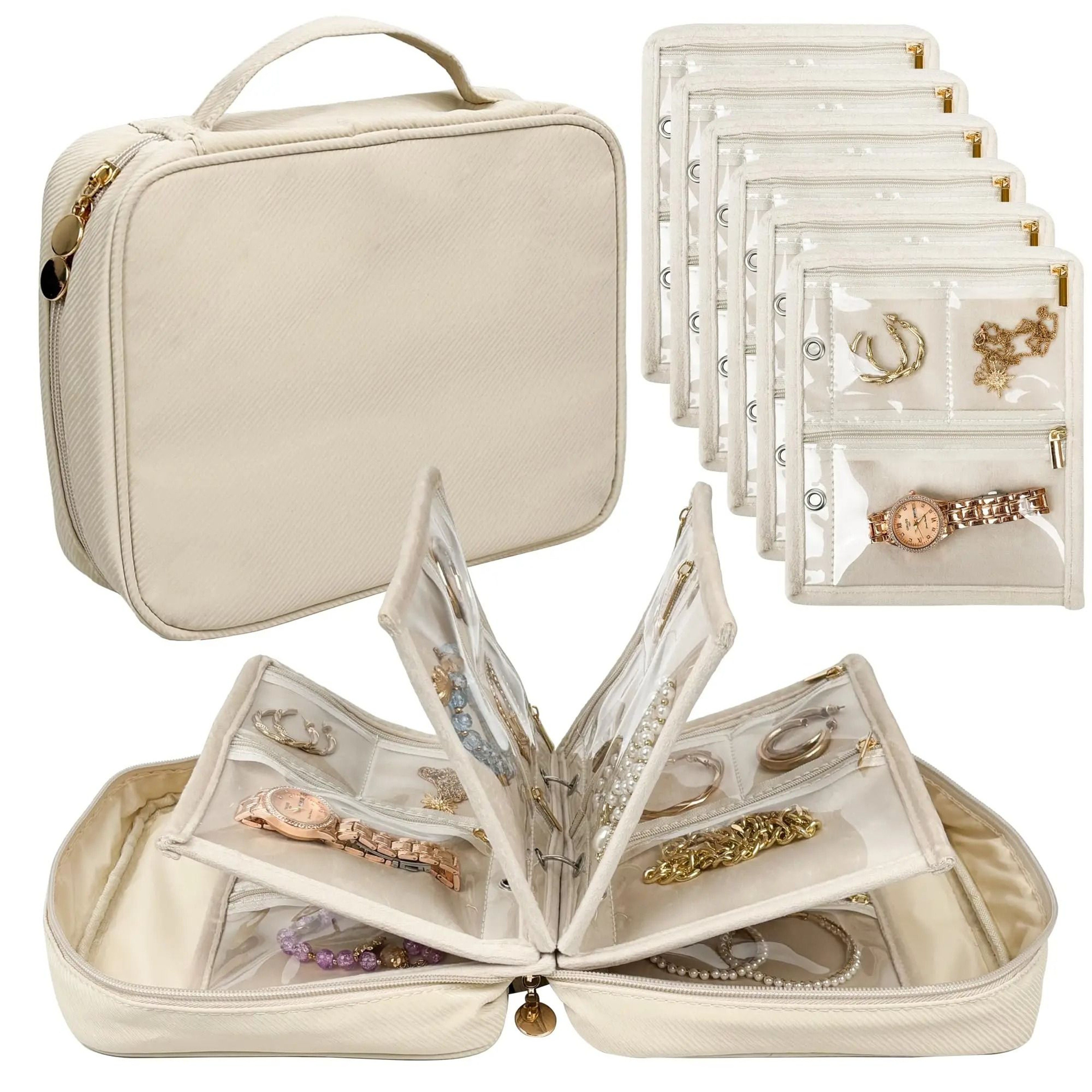 Travel Jewelry Organizer Book Compact Jewelry Storage Case 8