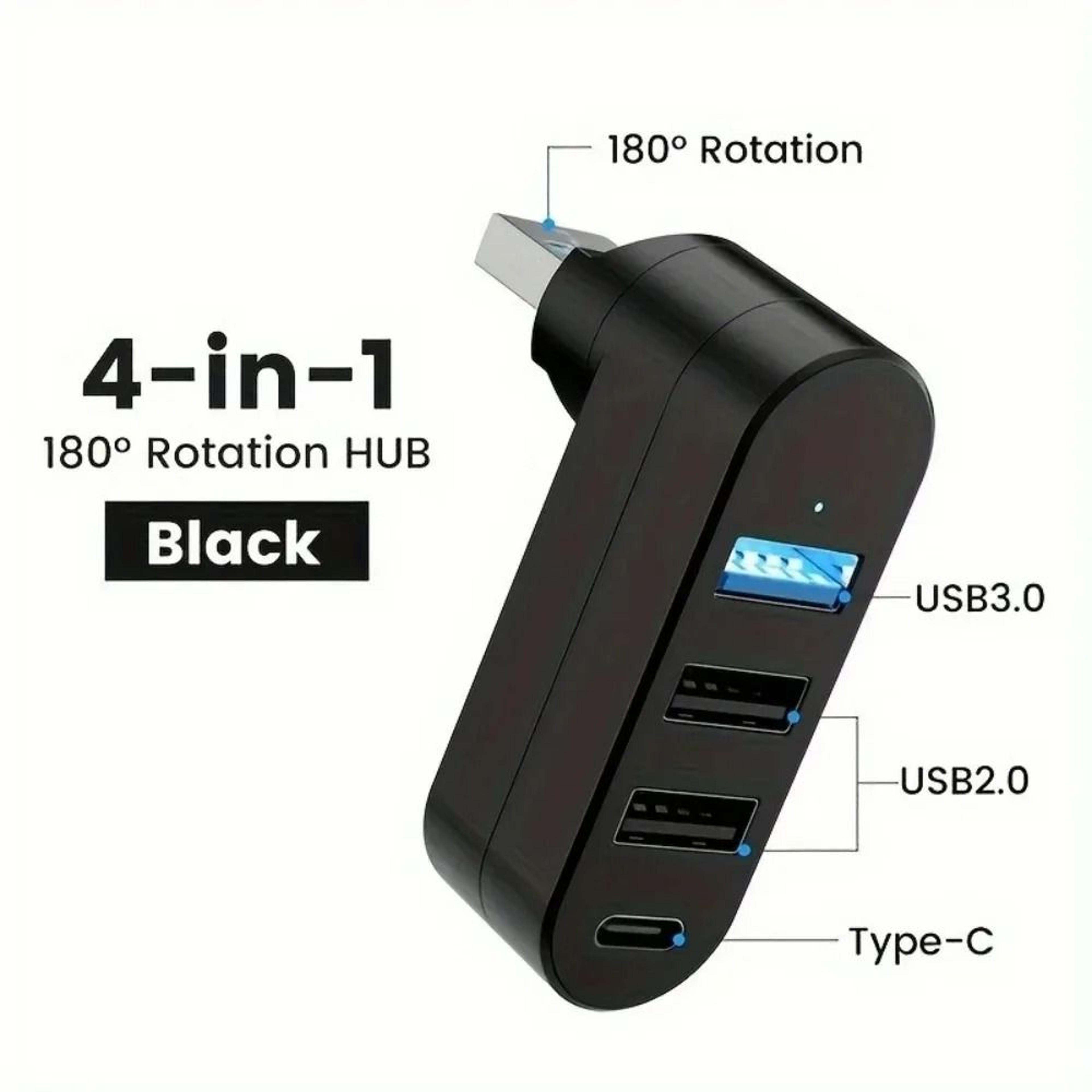 4 In 1 USB C Hub Rotating USB 30 Multi Port Splitter 2