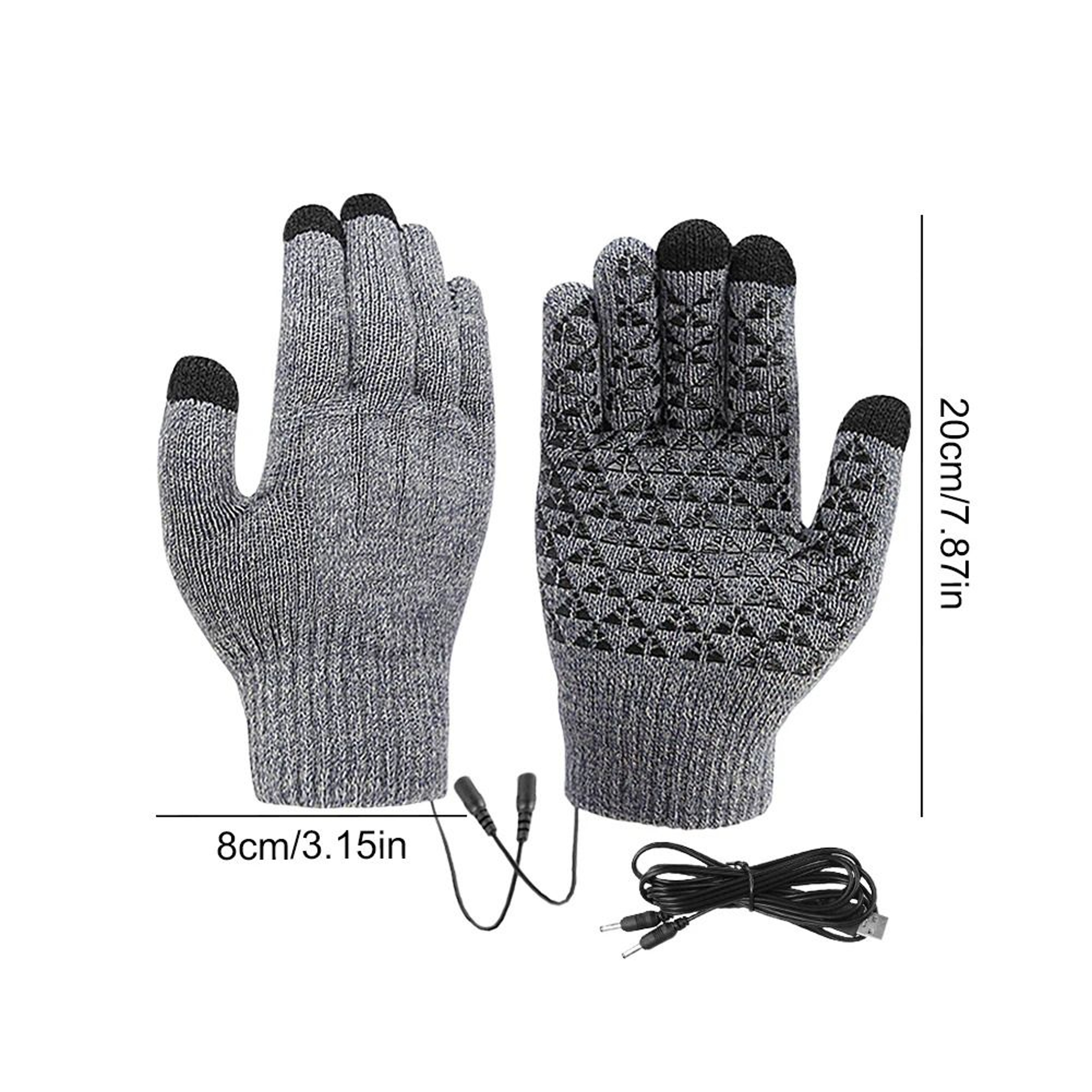 ThermaKnit USB Heated Gloves Full Finger Touch Screen Winter Gloves 2