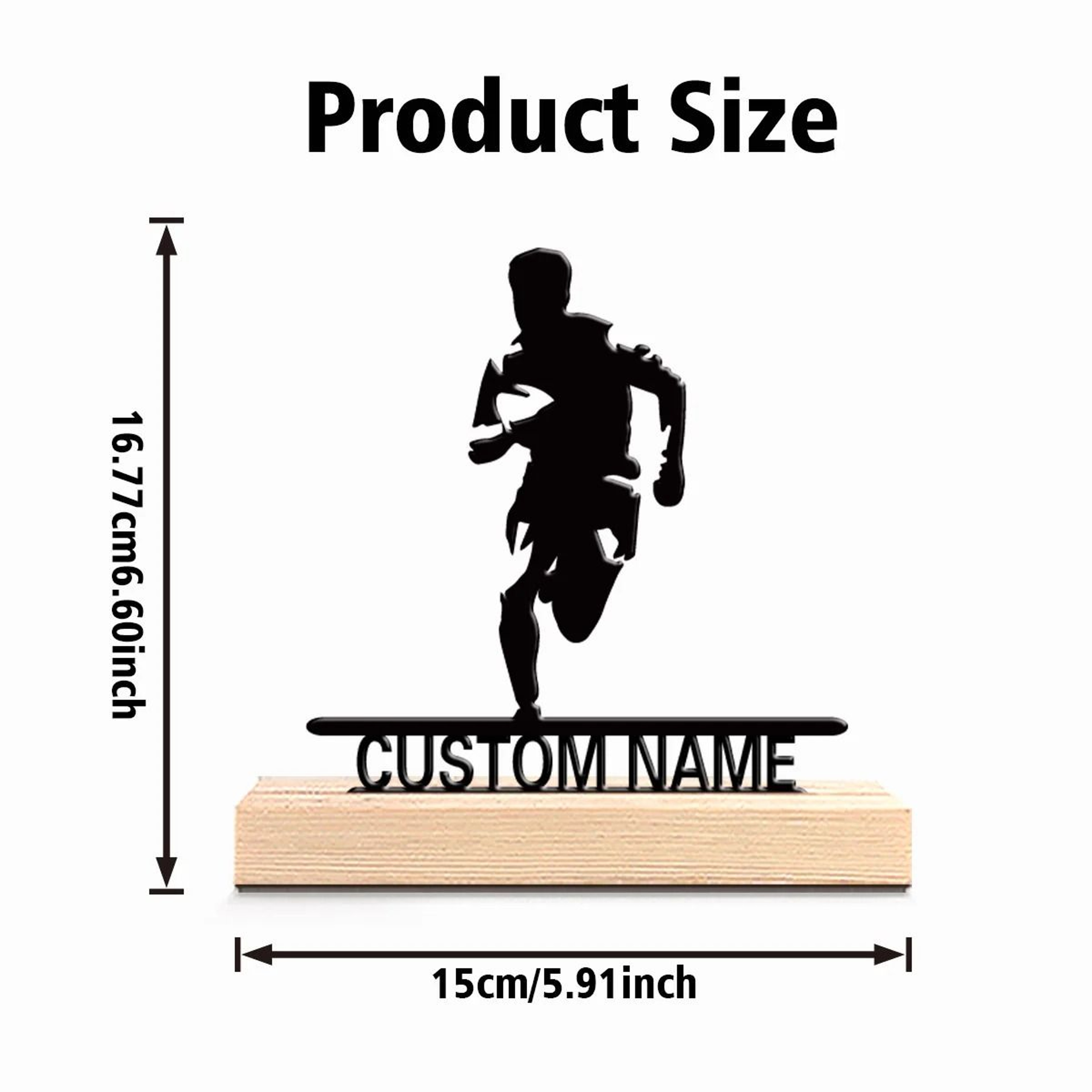 VictoryStride Personalized Running Statue With Wooden Base 6