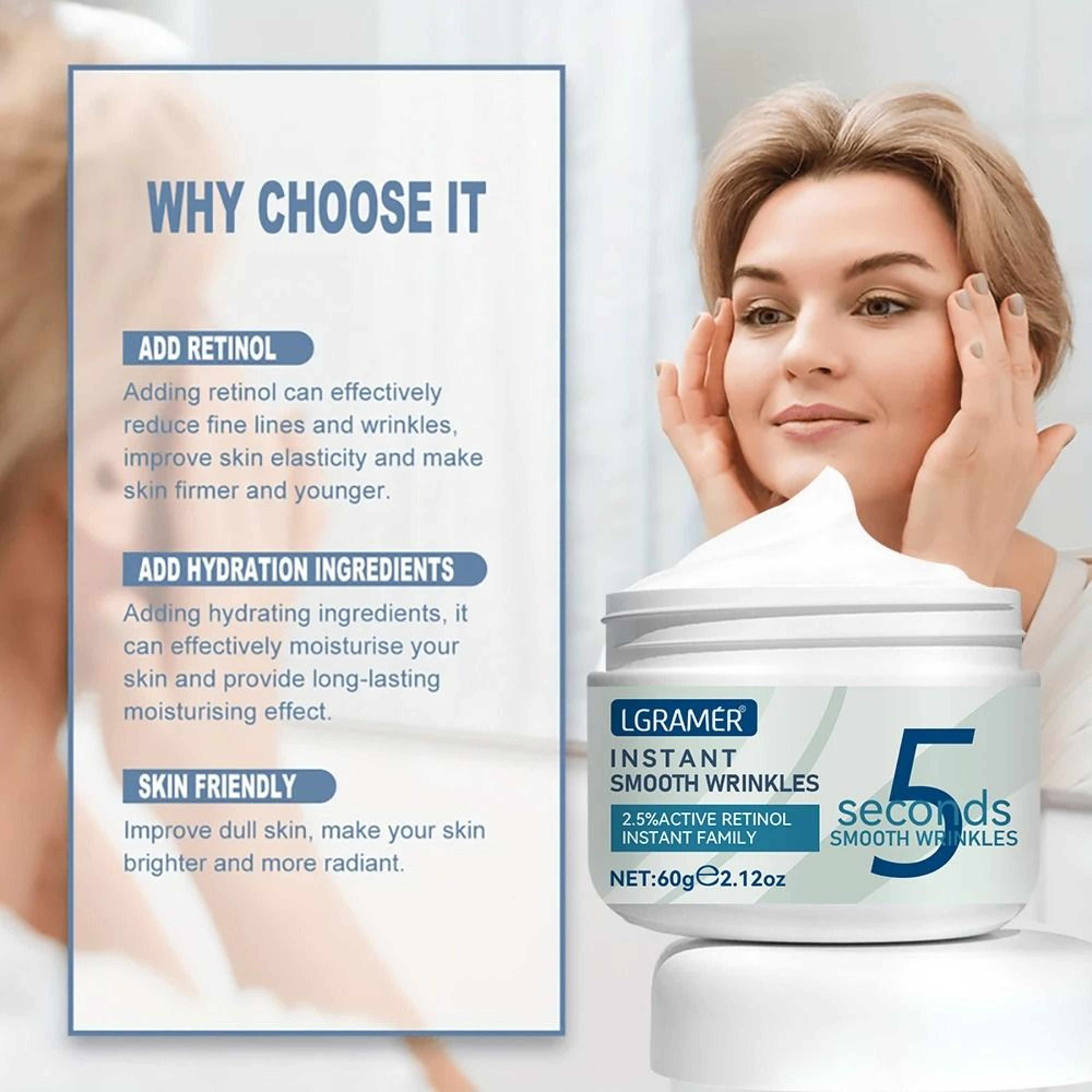 5 Seconds Retinol Anti Wrinkle Cream For Firming And Lifting Care 7