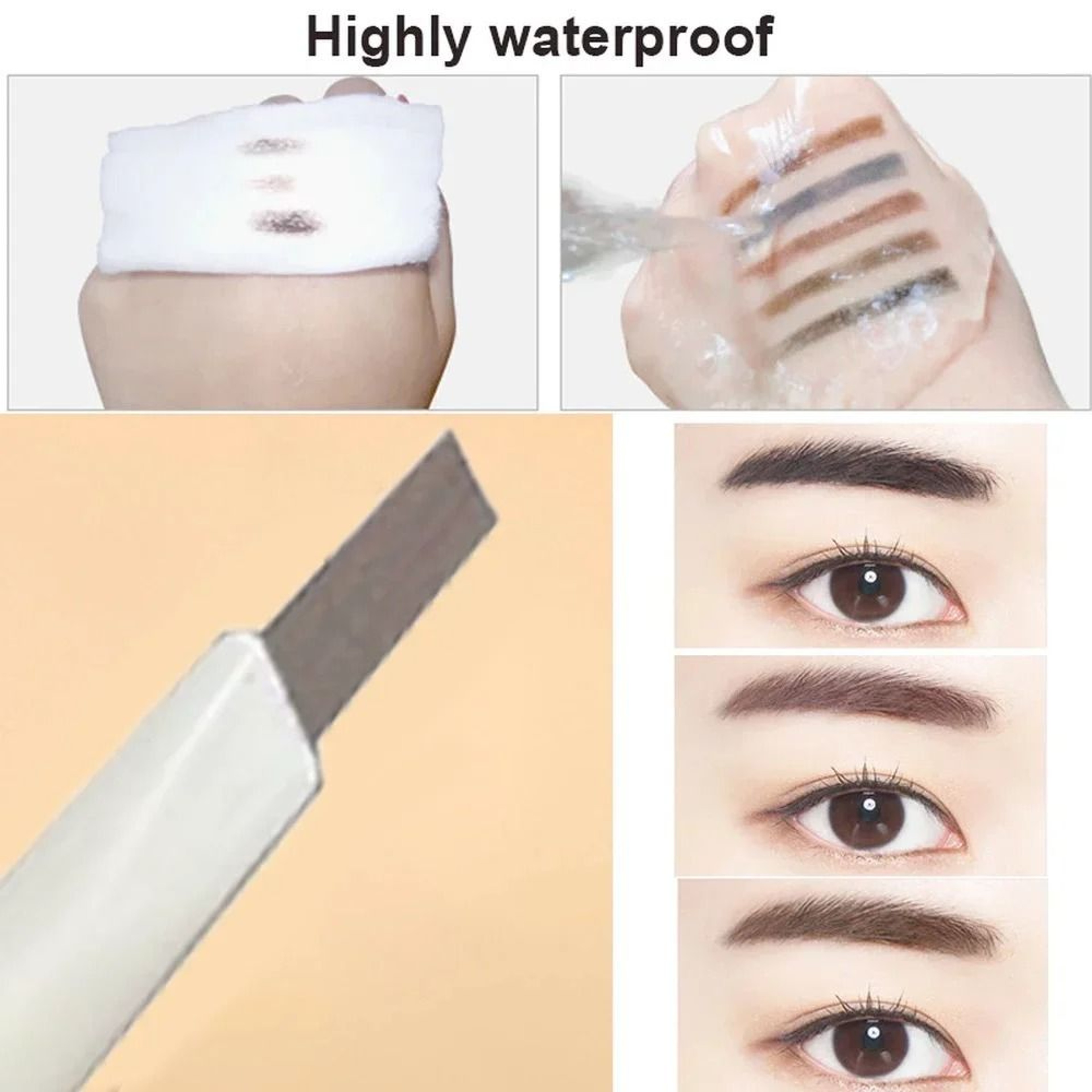 Thin Head Waterproof Double Ended Eyebrow Pencil With Brush 5