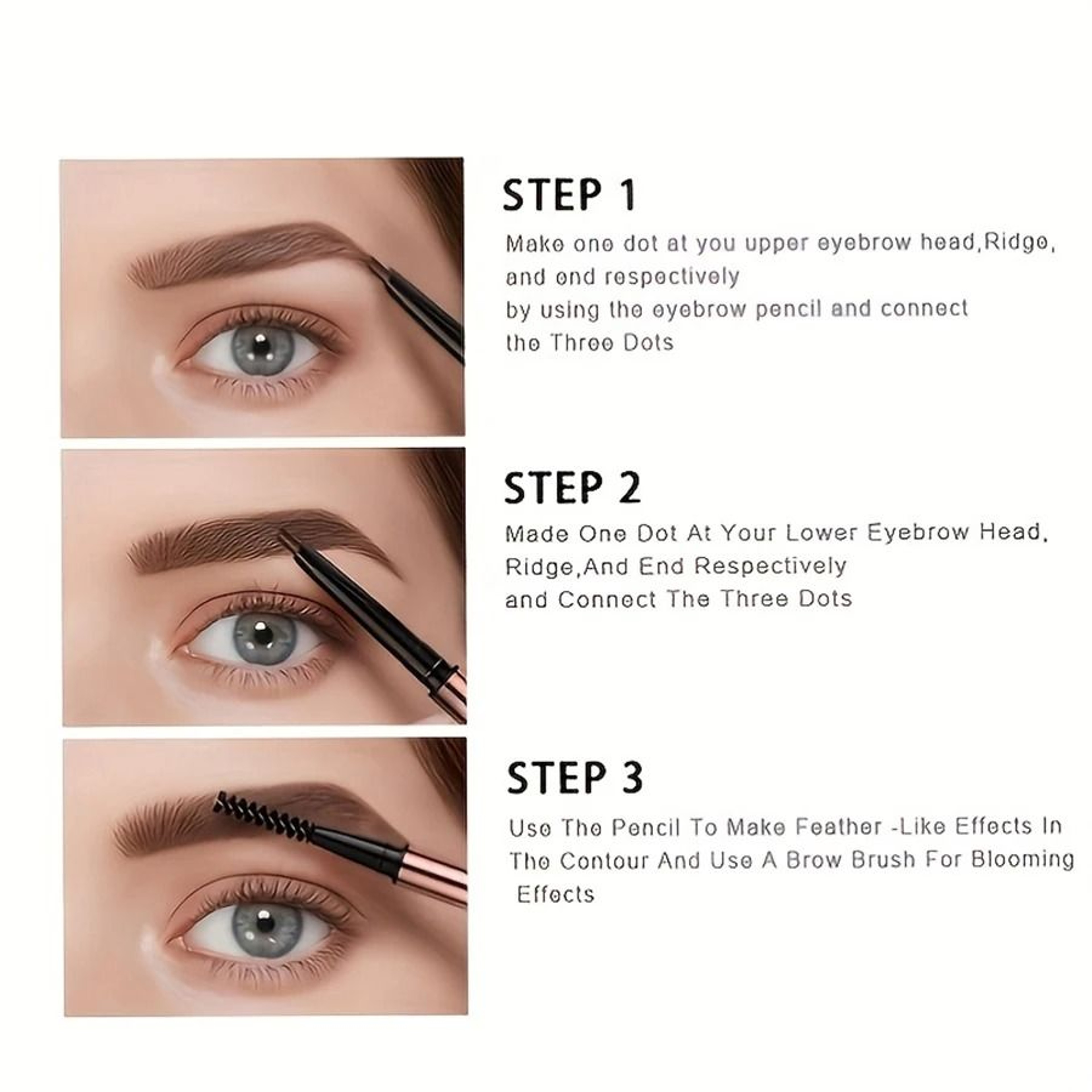 Waterproof Matte Double Head Eyebrow Pen With Brush 3