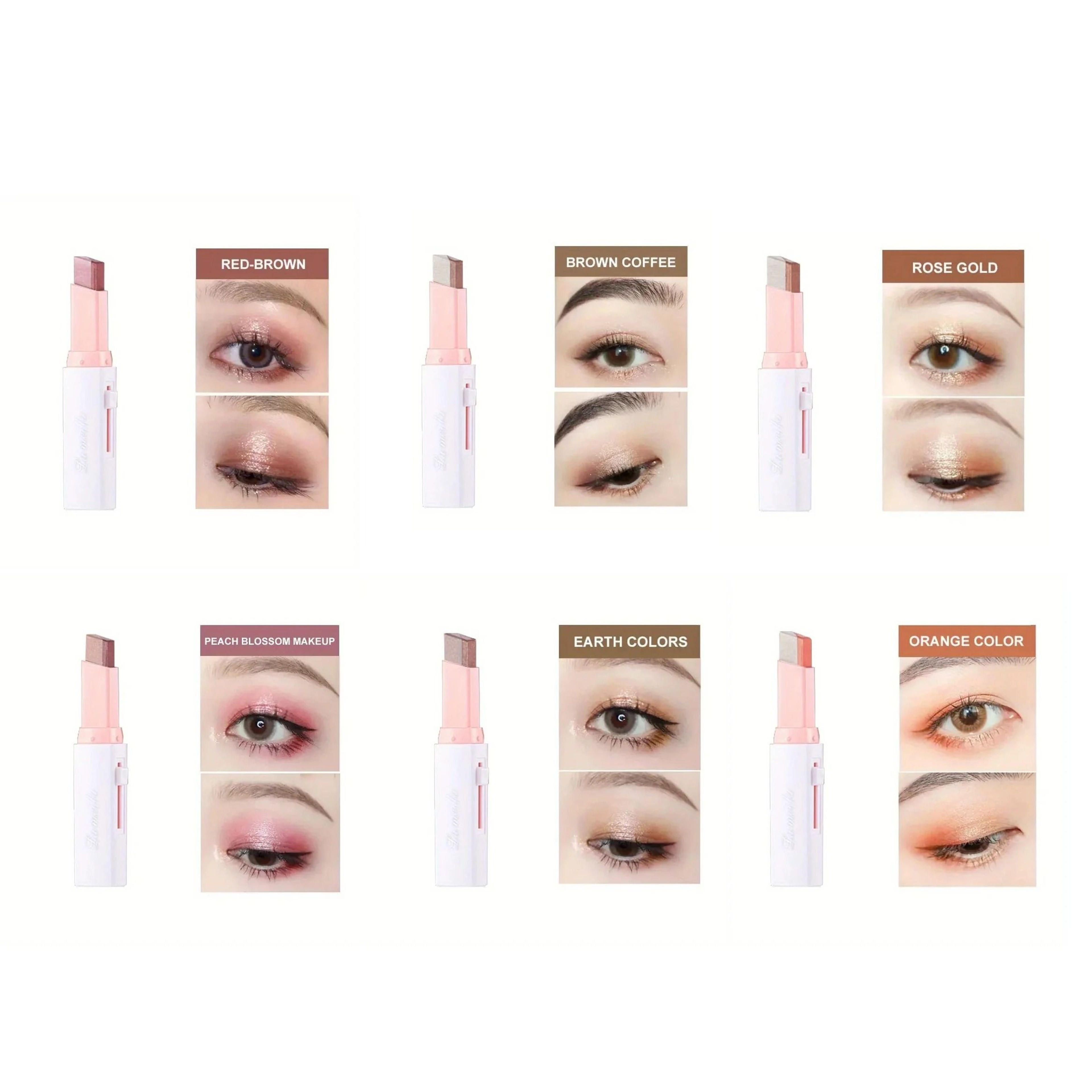 Two Color Gradient Eyeshadow Stick Long Lasting Natural Finish 8