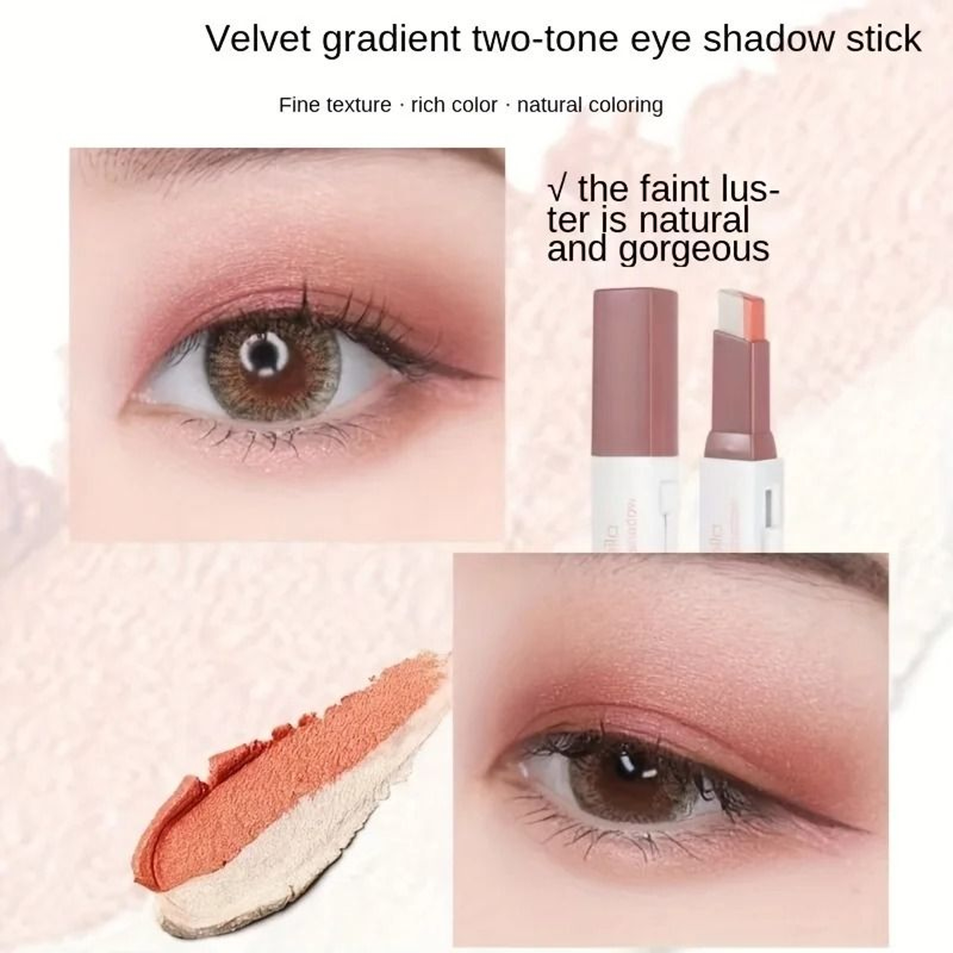 Two Color Gradient Eyeshadow Stick Long Lasting Natural Finish 10