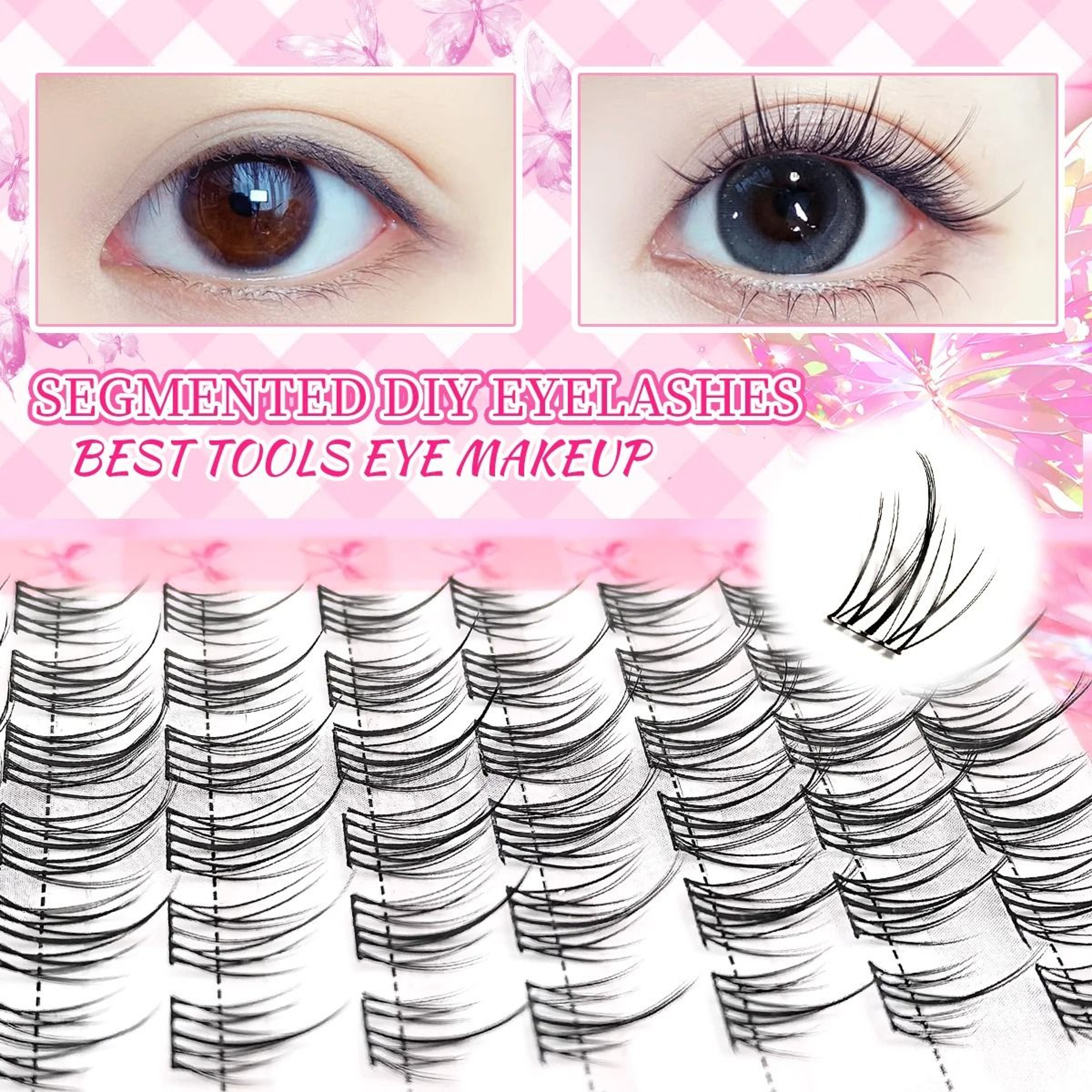Natural C Curl Cluster False Eyelashes 320 Pieces Lightweight Reusable Lashes 6